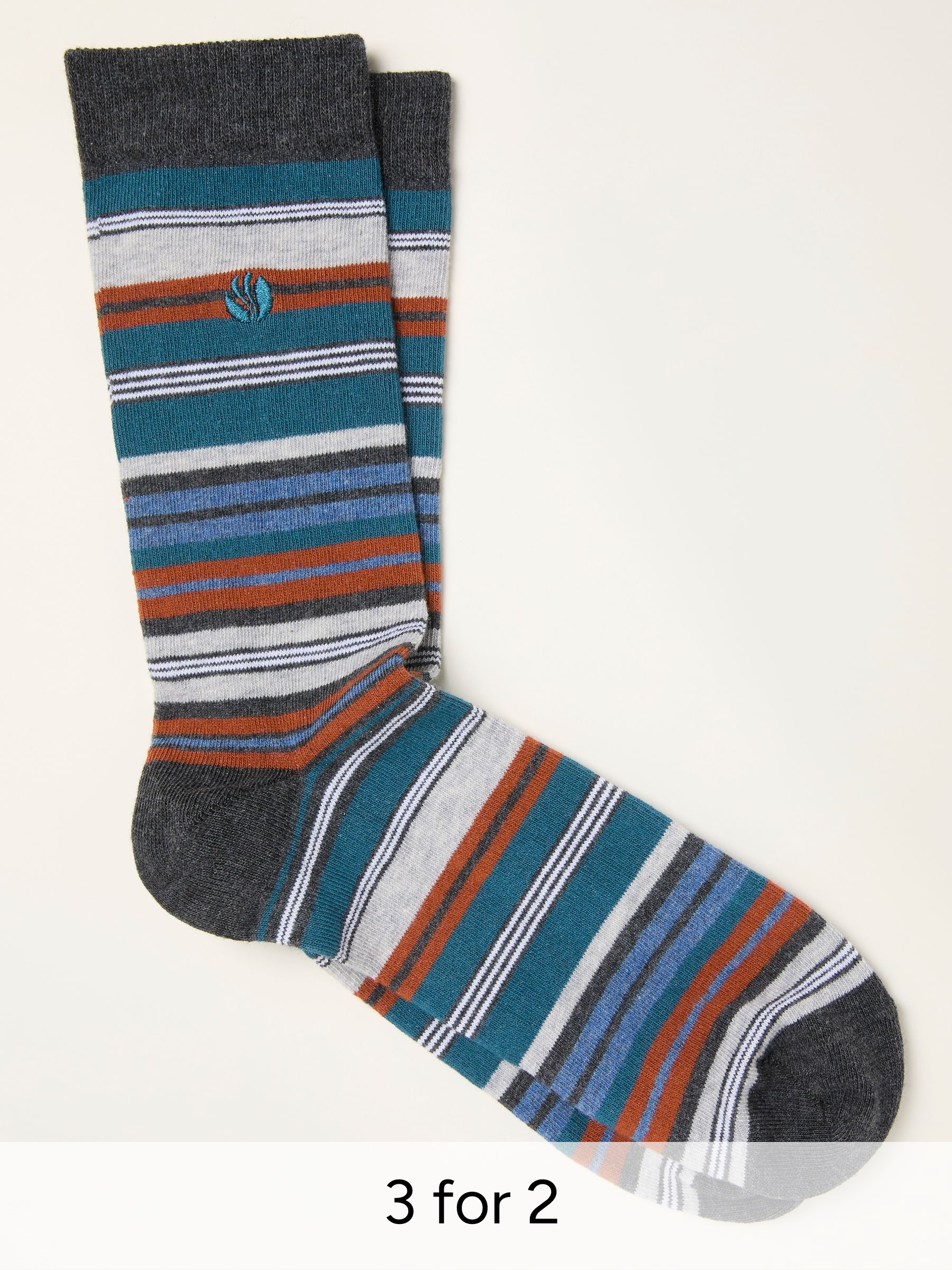 Grey Striped Socks (W86682) | £7.50