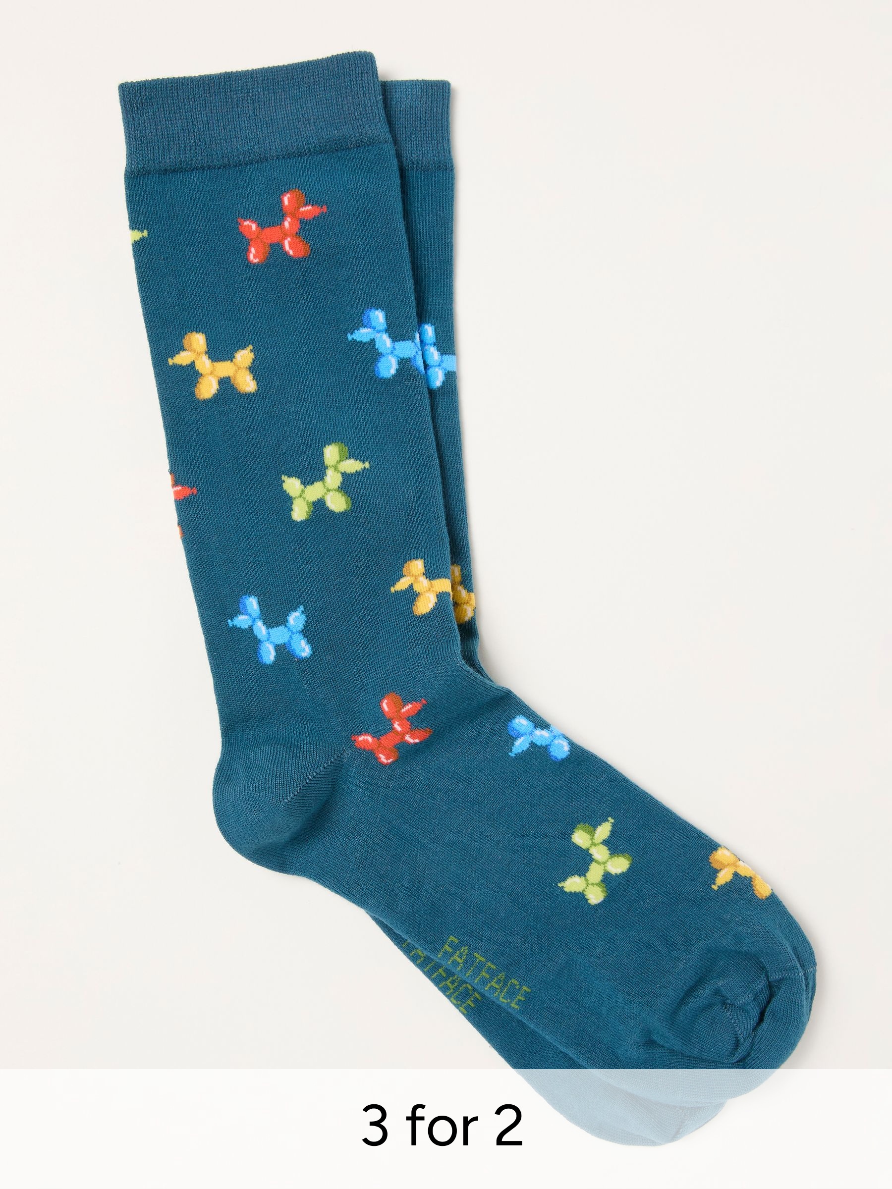 Teal Blue Balloon Dog Socks (W86683) | £7.50