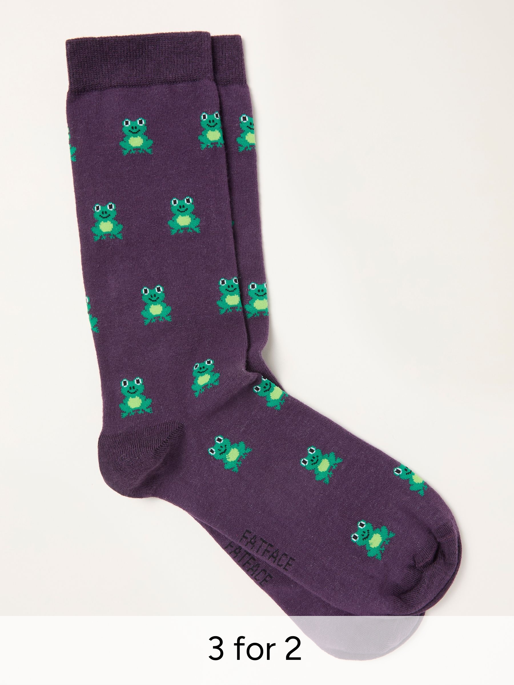 Purple Frog Socks (W86684) | £7.50