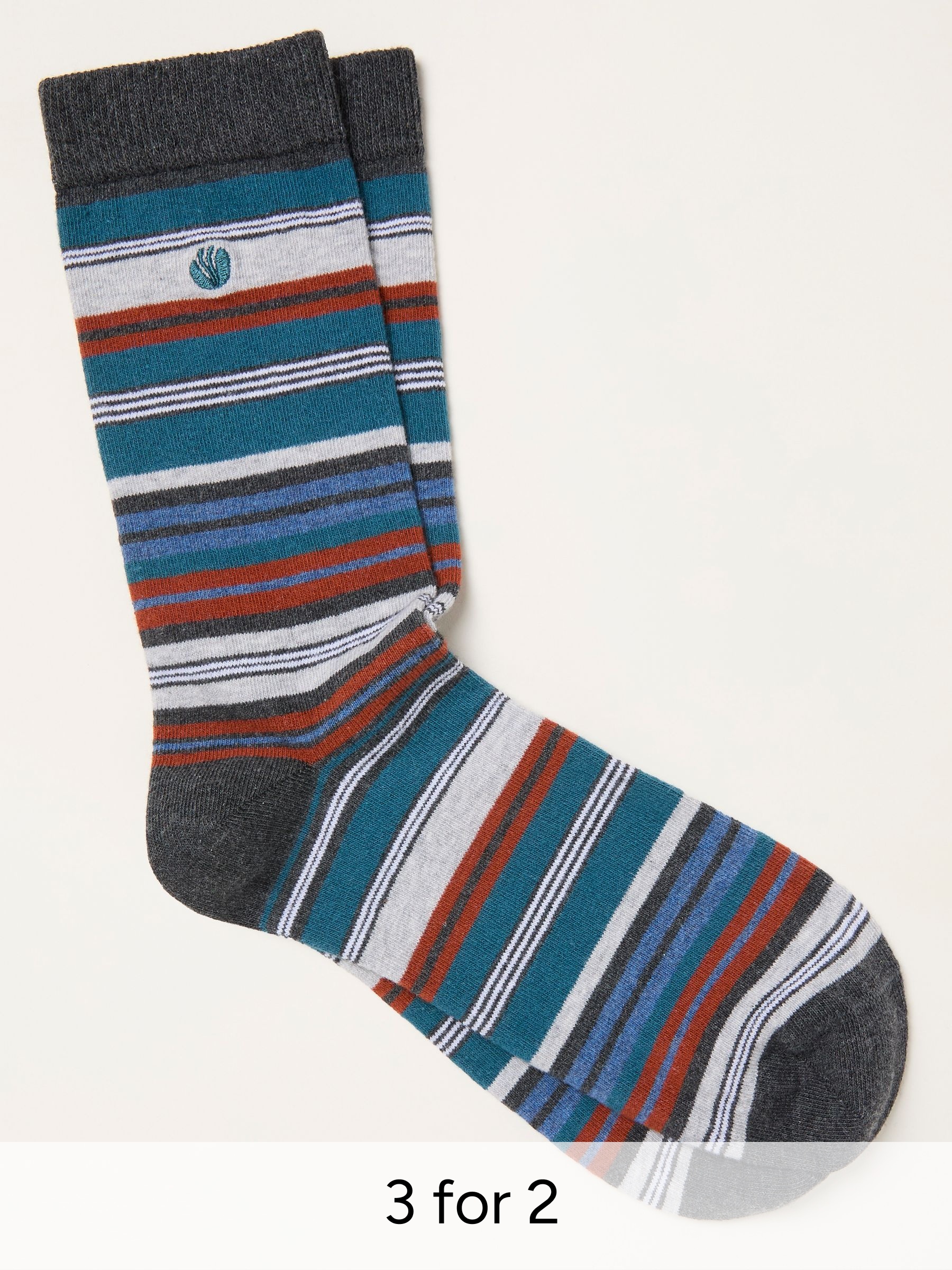 Burgundy Red Striped Socks (W86685) | £7.50