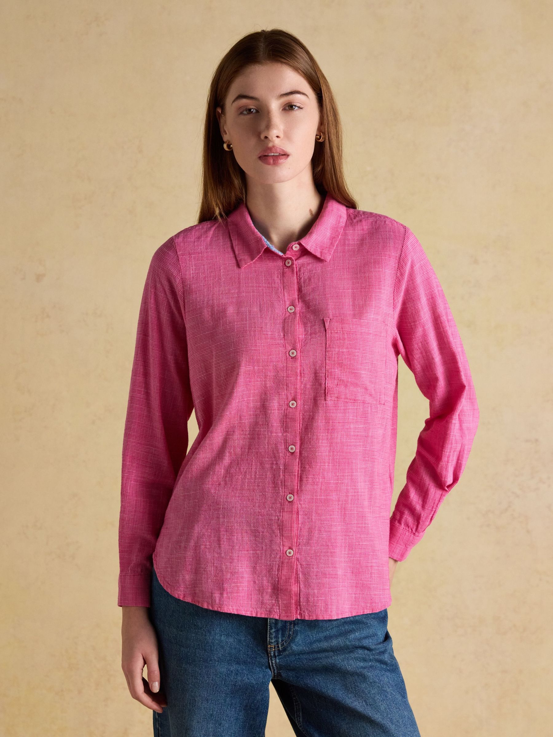 Ida Pink Long Sleeve Cotton Shirt (W86781) | £39