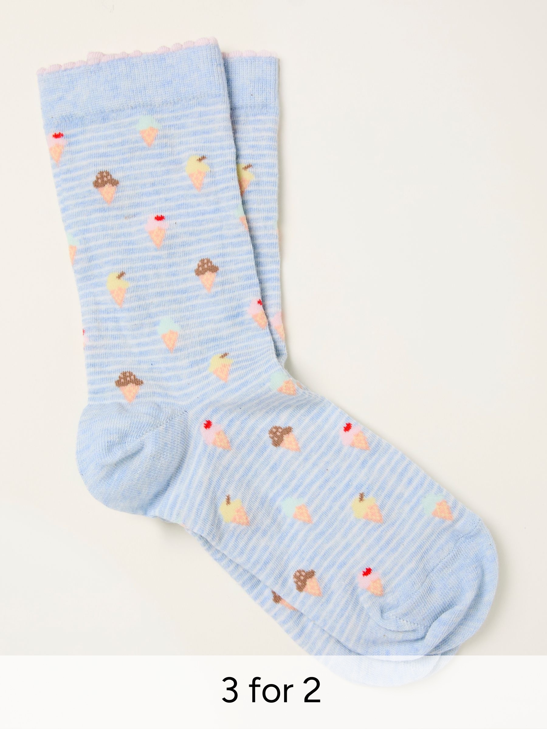 Light Blue Ice Cream Socks (W88694) | £7.50