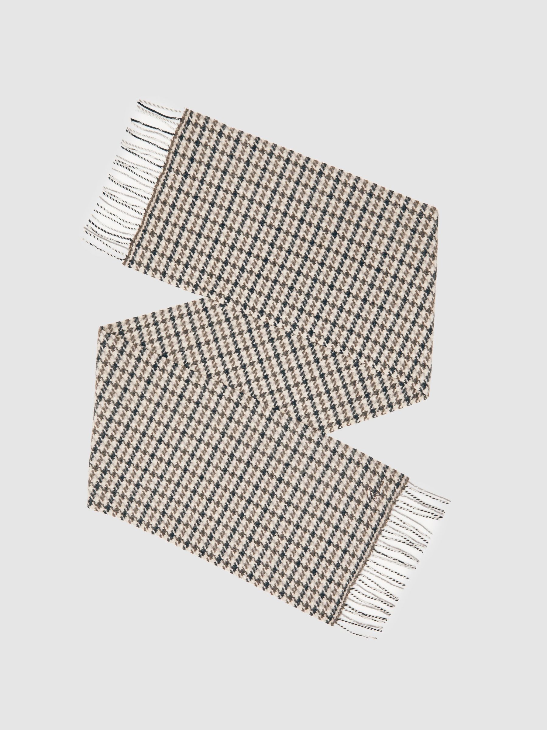 Wool-Cashmere Check Scarf in Brown Multi (W89604) | £68