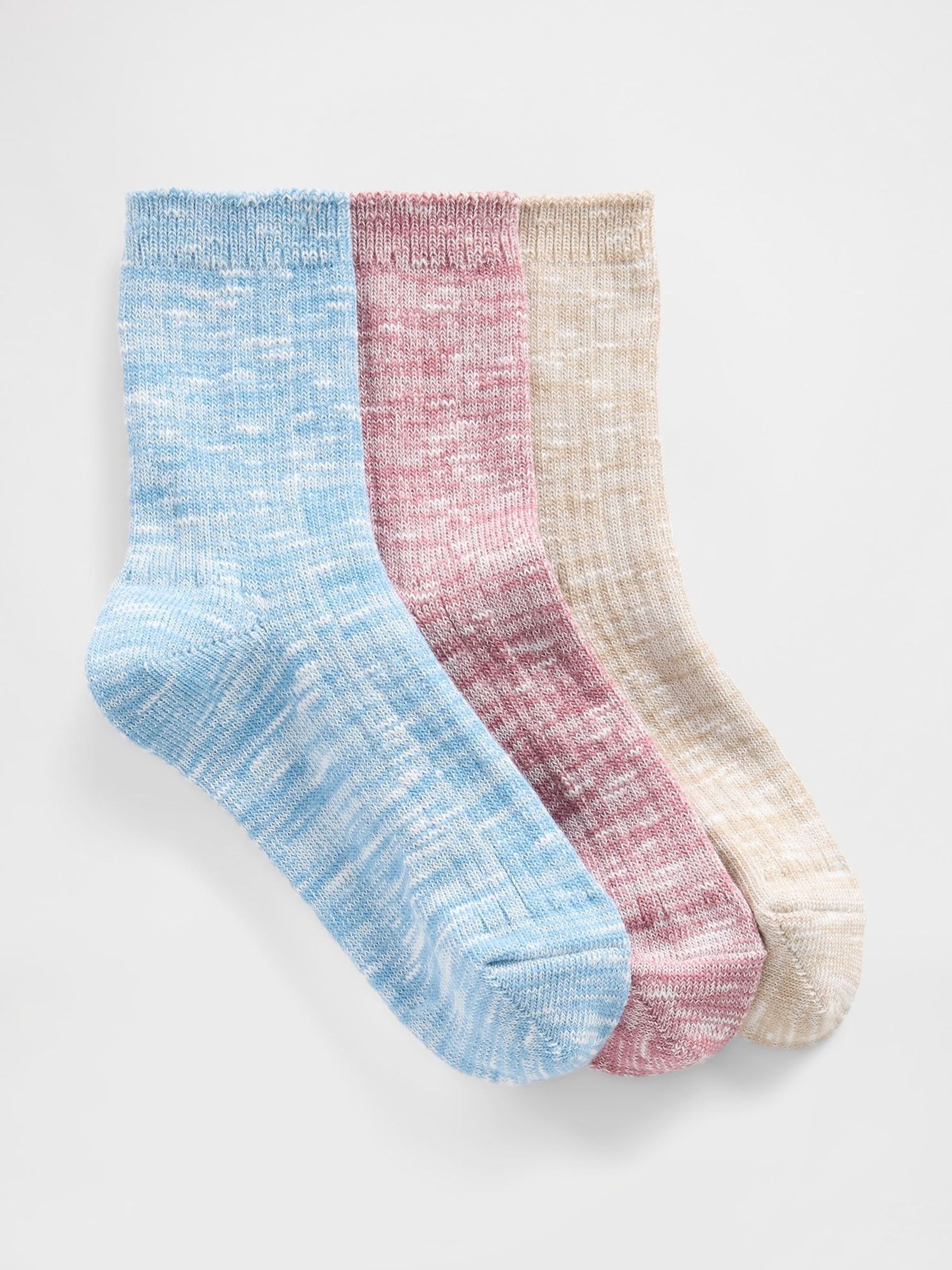 Multi Marled Crew Socks 3 Pack (W92225) | £8