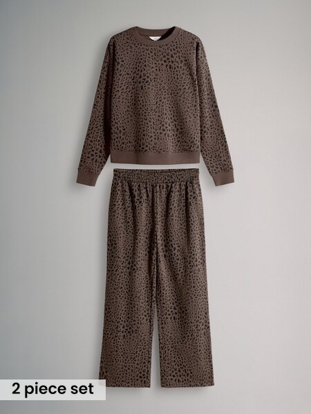 Animal Crew Neck Sweatshirt and Wide Leg Joggers Set (W94280) | £33