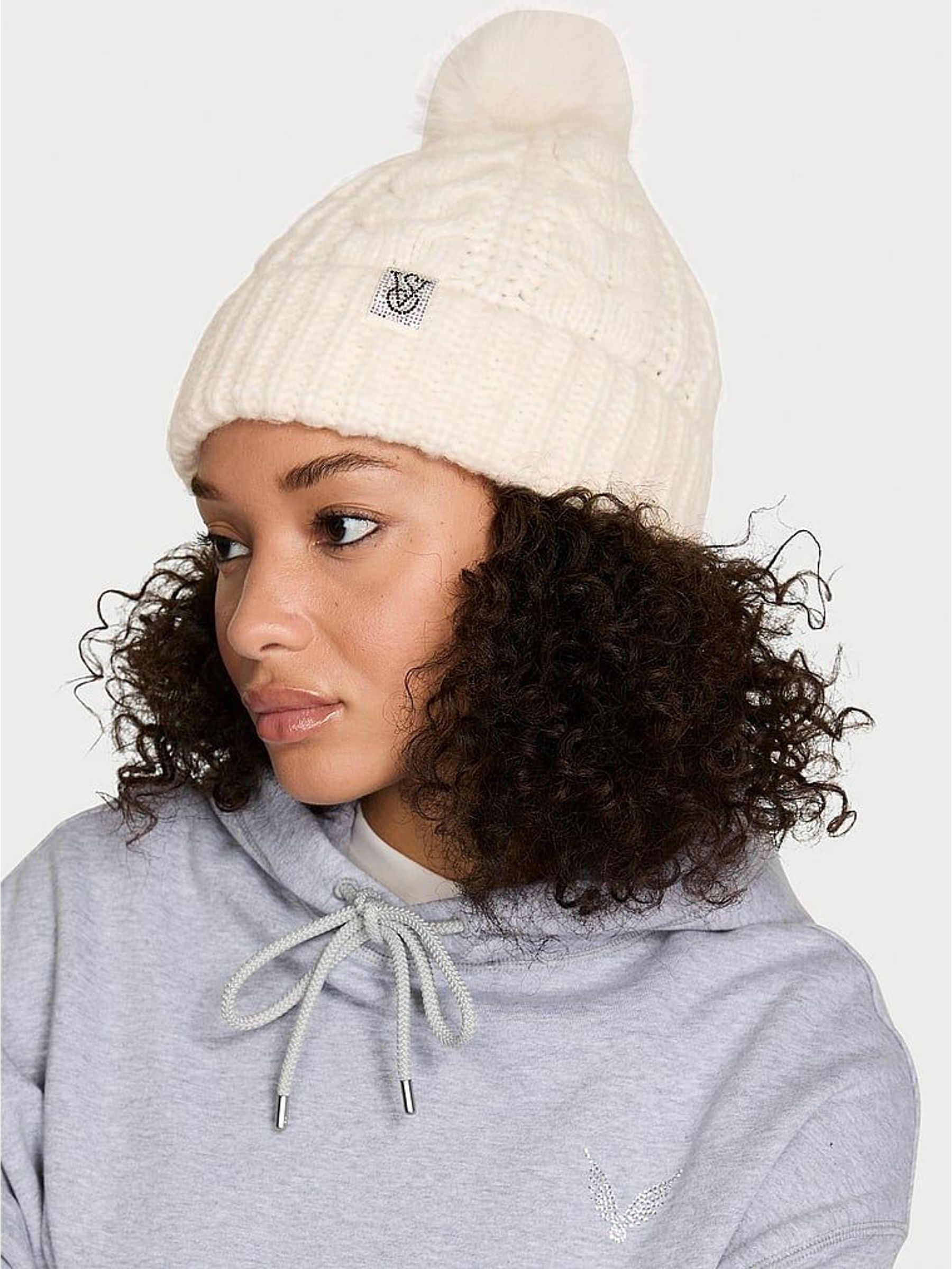 Swan Cream Knit Beanie Hat (W96037) | £30