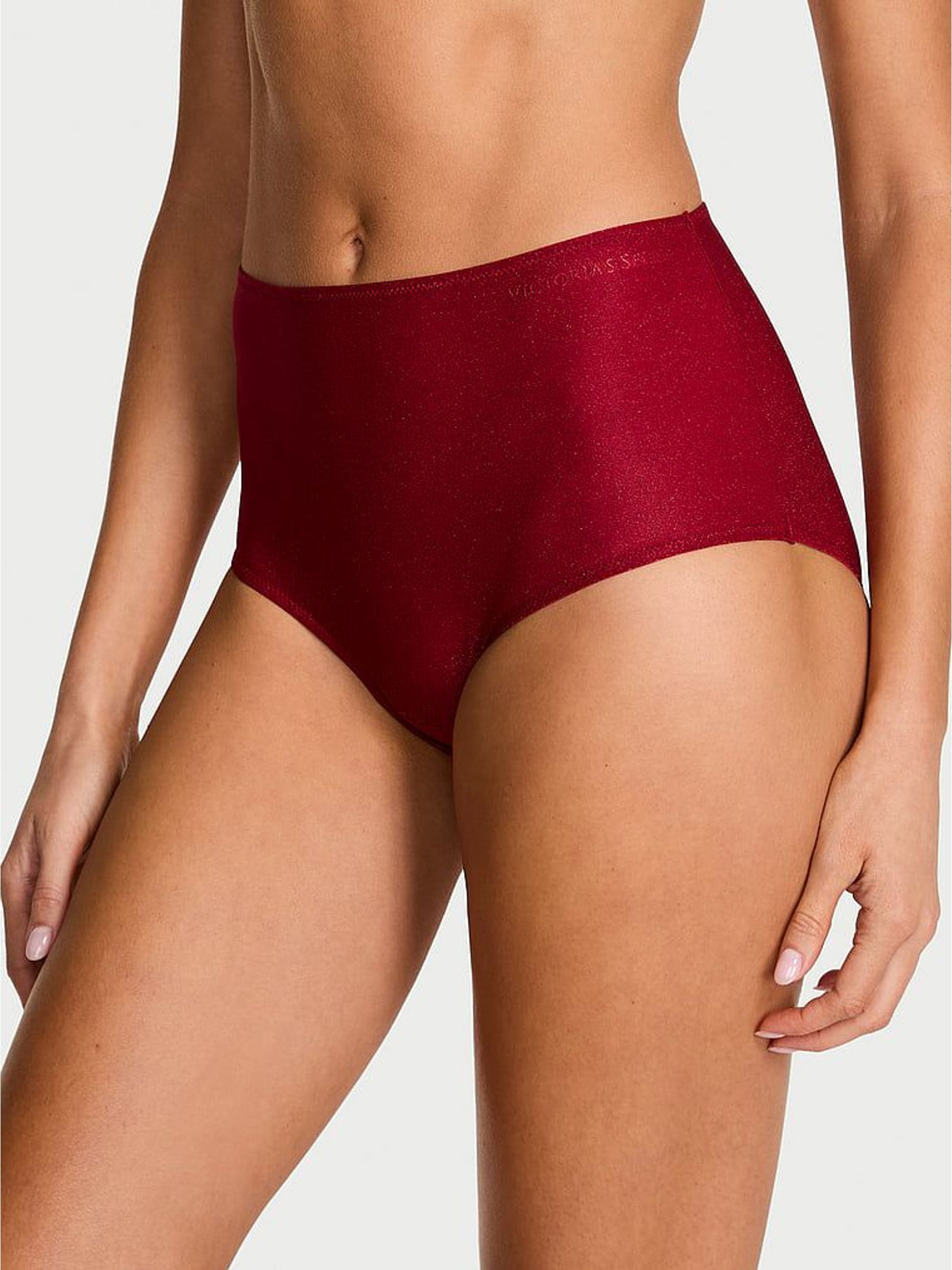 Red Lacquer Brief Shimmer Mid-Rise Knickers (W96043) | £46