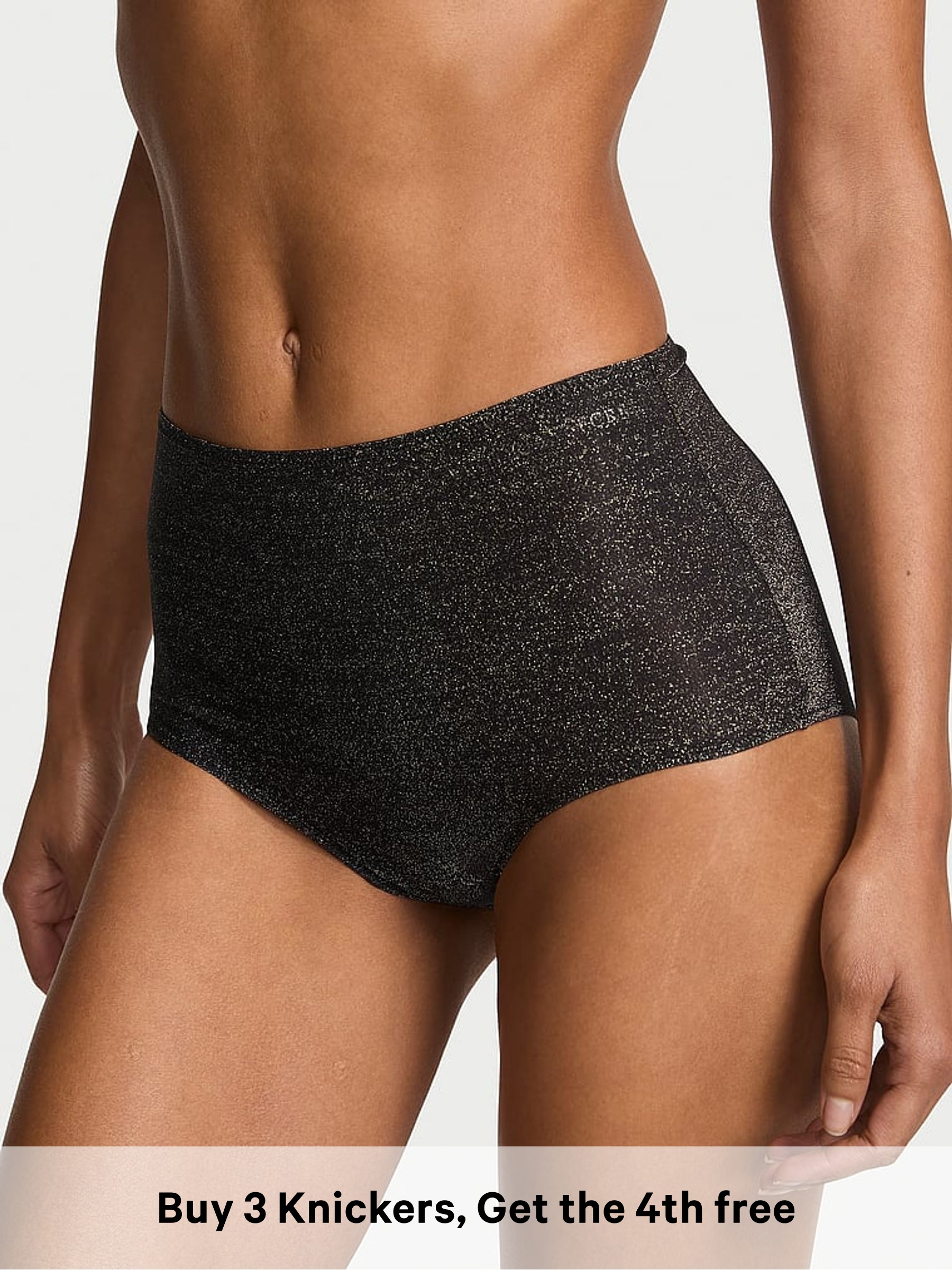Black Brief Shimmer Mid-Rise Knickers (W96057) | £16