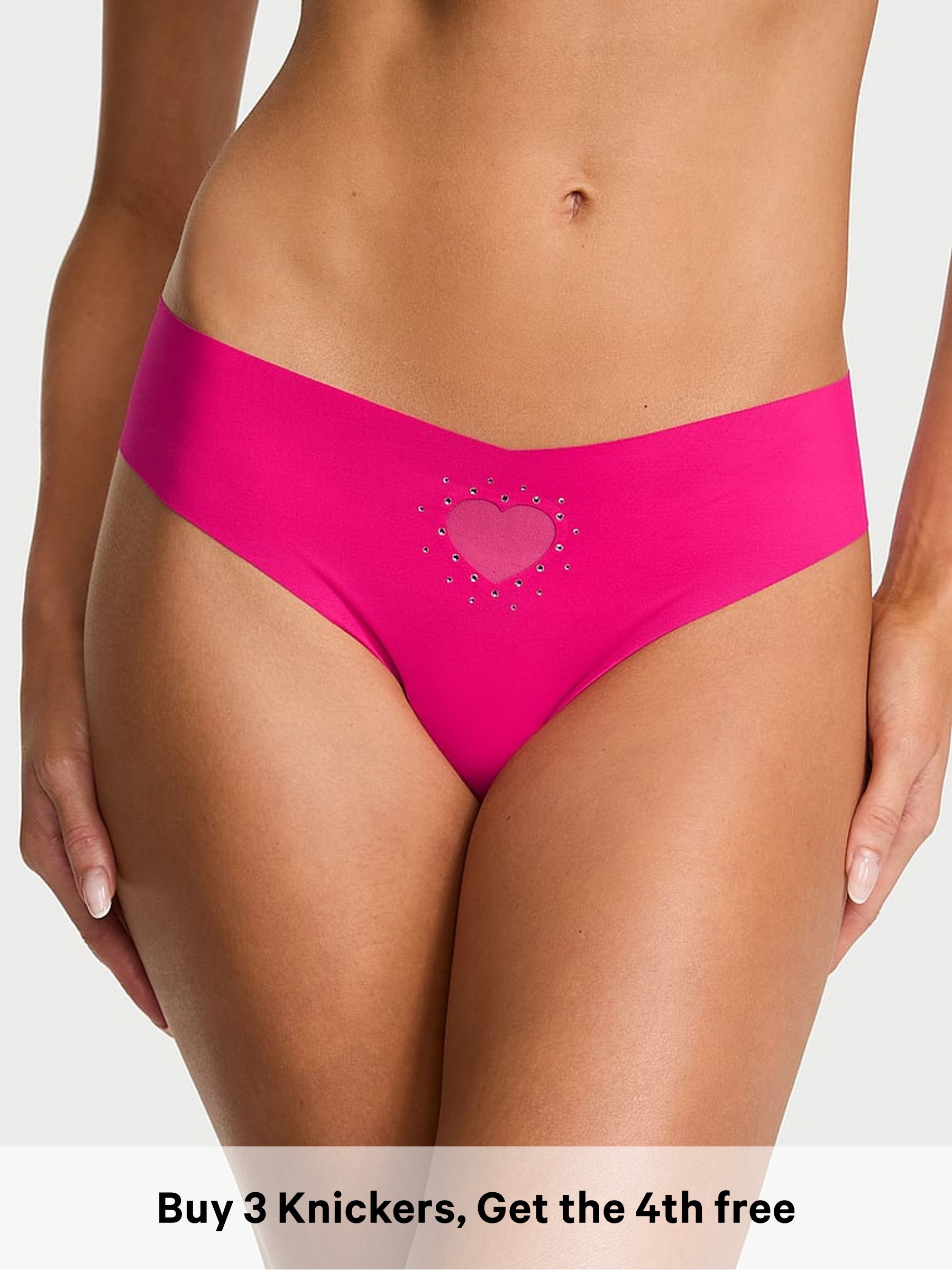 Pop Pink Thong Heart Cut Out Knickers (W96065) | £10