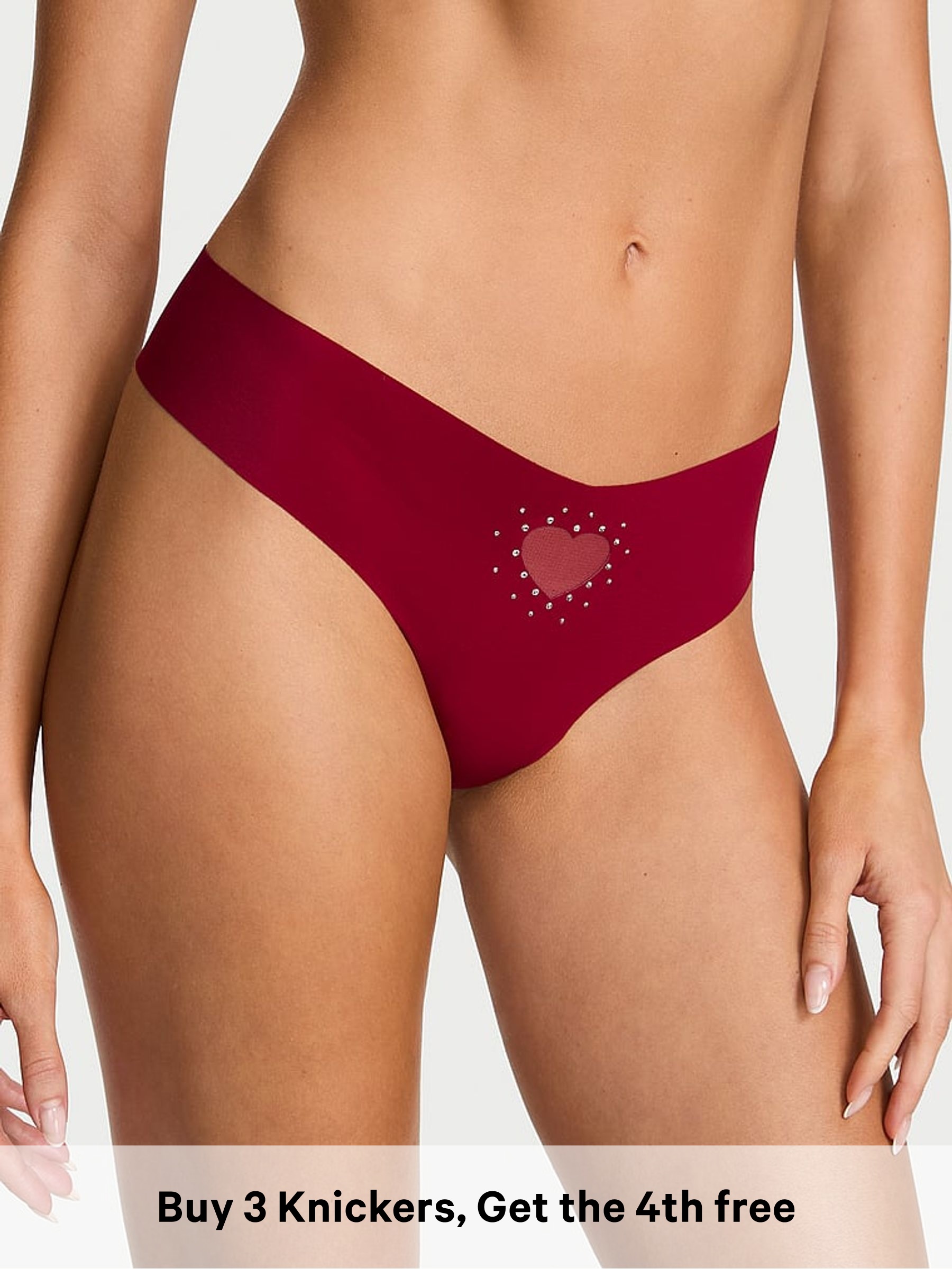 Red Lacquer Thong Heart Cut Out Knickers (W96069) | £10