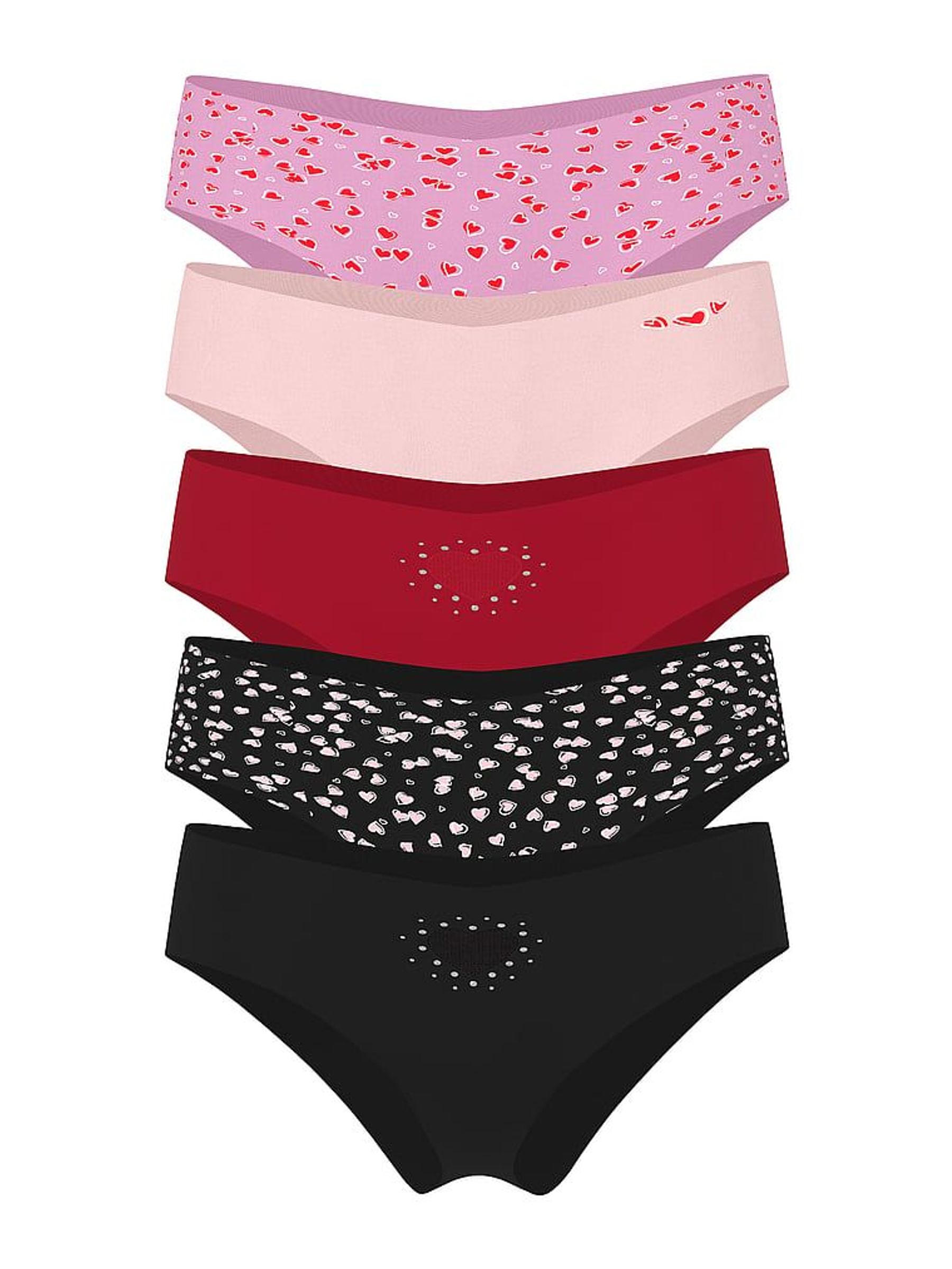 Pink/Red/Black/Heart Cheeky Knickers 5 Pack (W96111) | £26