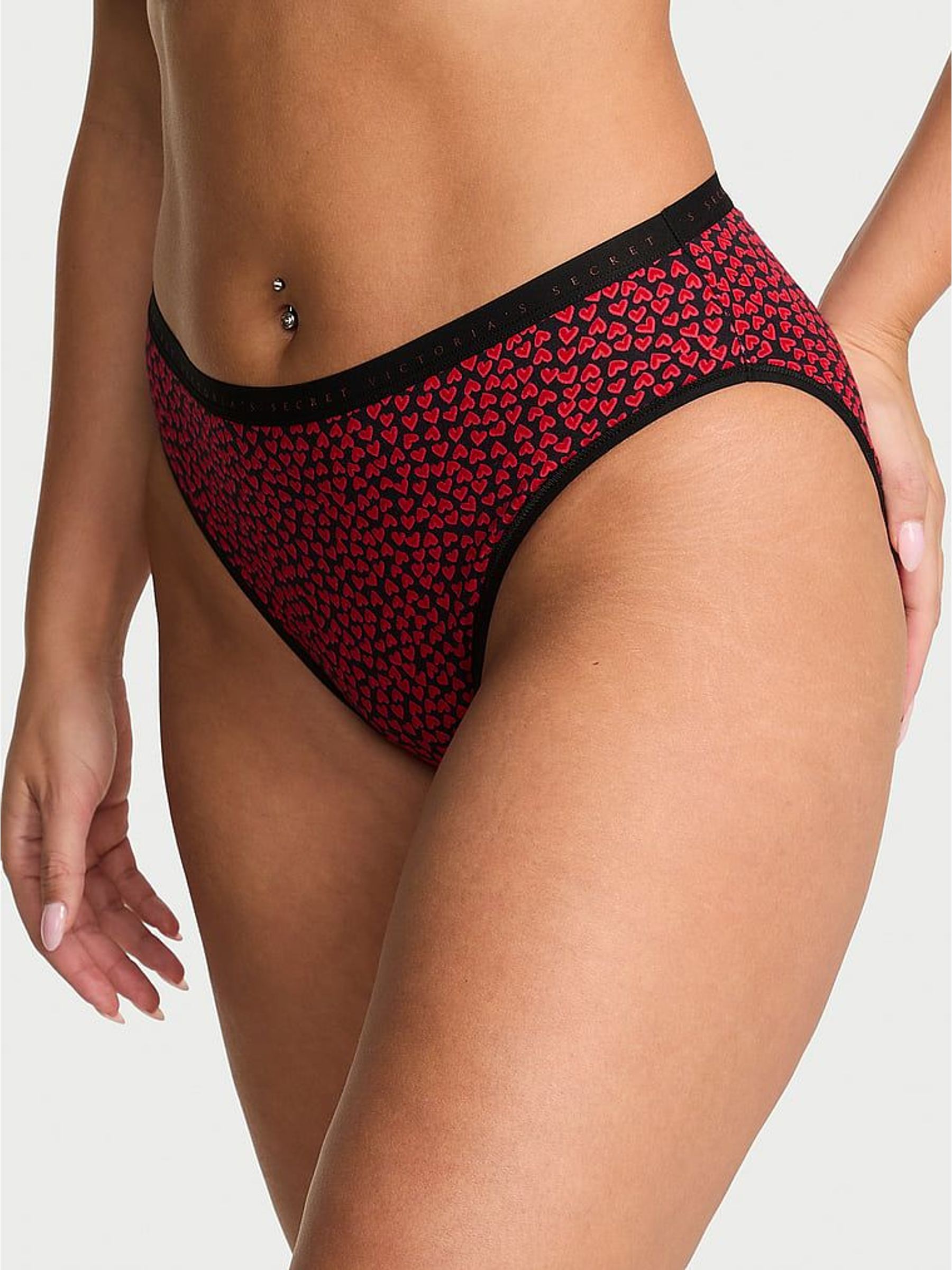 Black Ditsy Hearts Brief Knickers (W96160) | £10