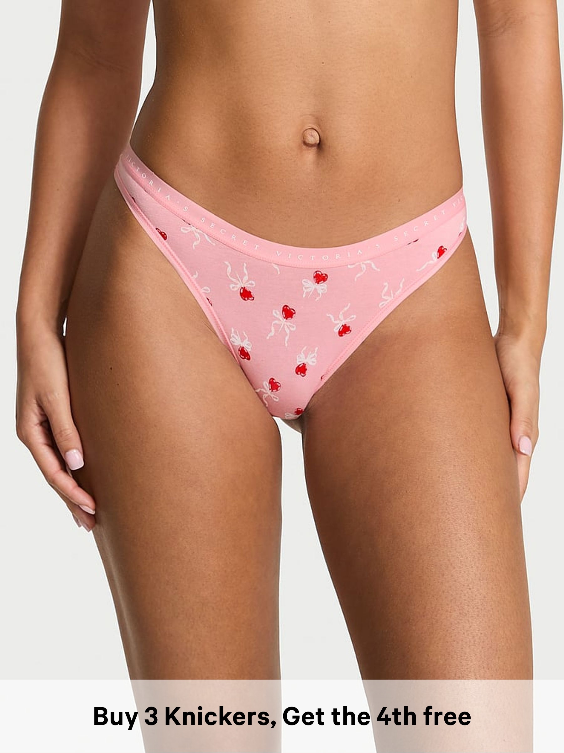 Heart Lollipops Pink Thong Knickers (W96180) | £10