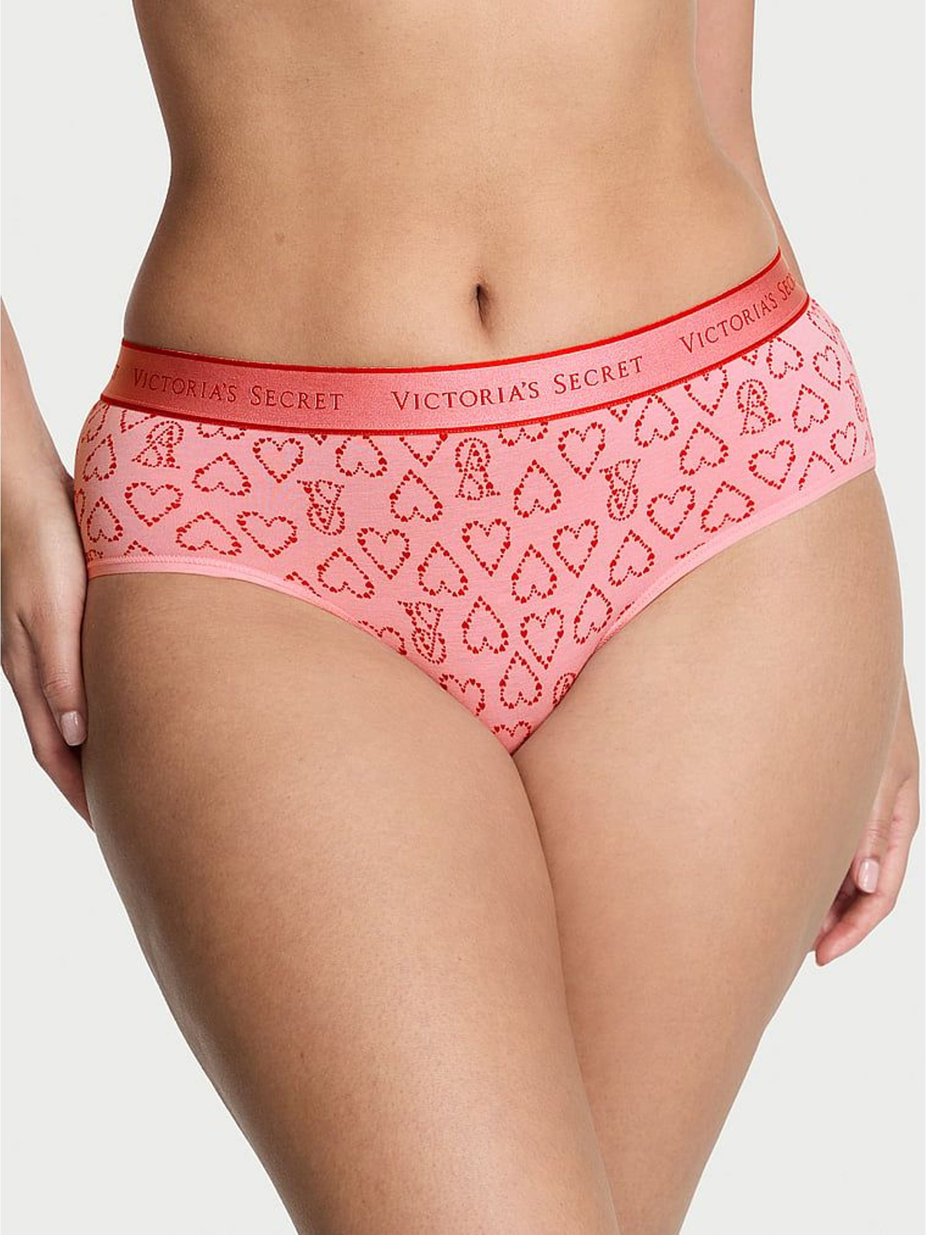 Petal Pink Hearts Hipster Logo Knickers (W96194) | £9