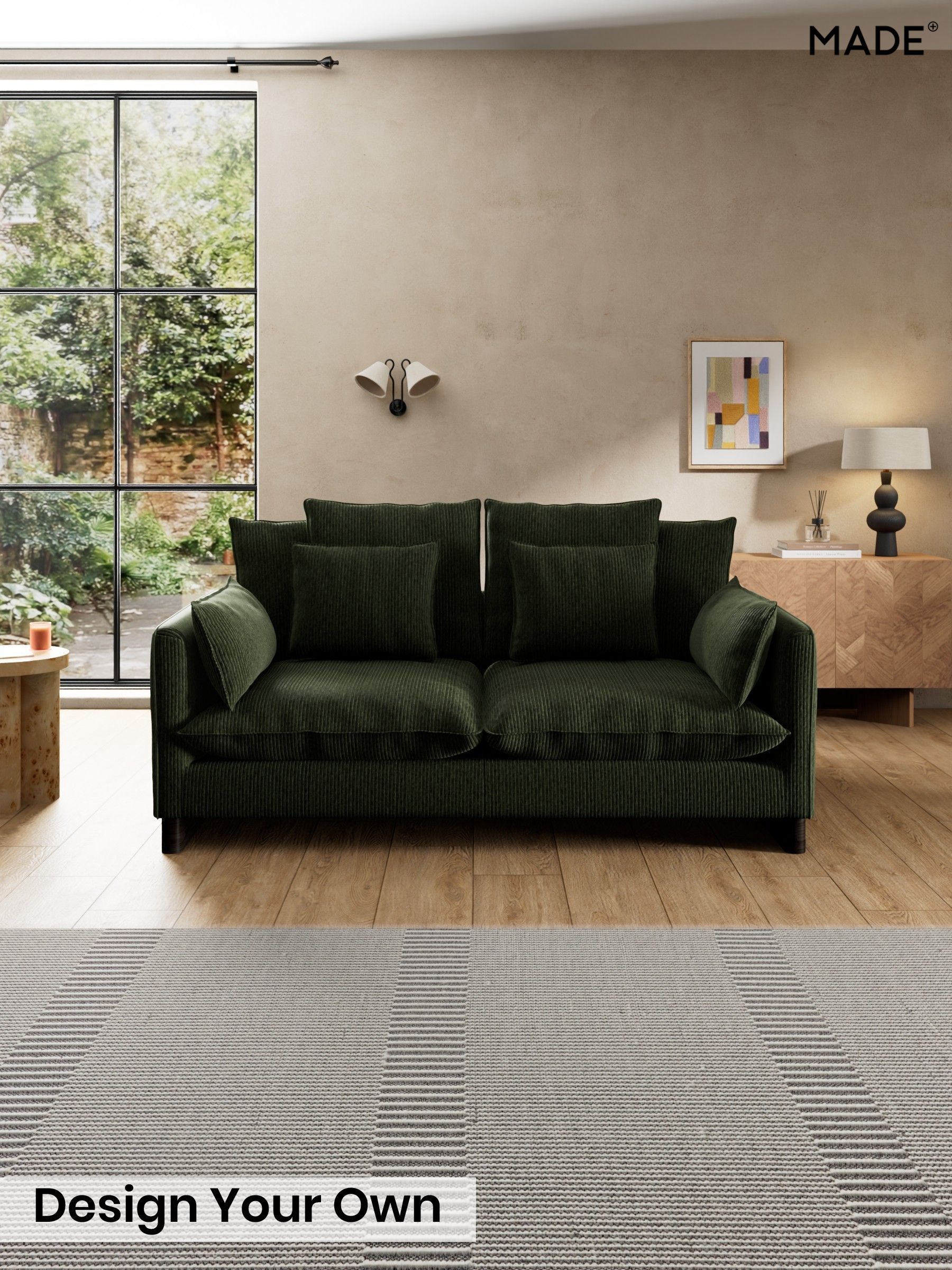 Matt Corduroy/Fennel Green - Whitby Scatter Back By Made
