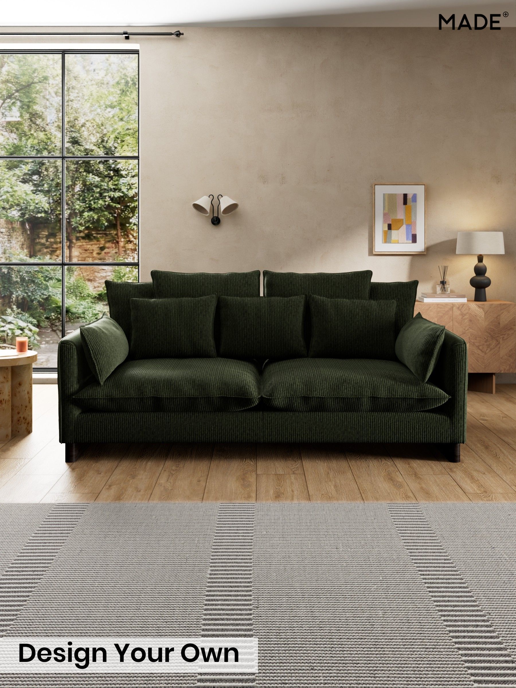 Matt Corduroy/Fennel Green - Whitby Scatter Back By Made