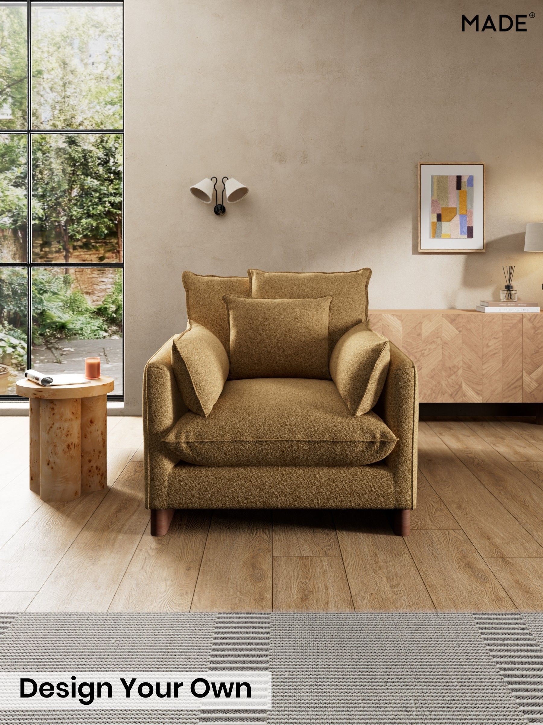 Soft Touch Boucle/Caramel Natural - Whitby Scatter Back By Made