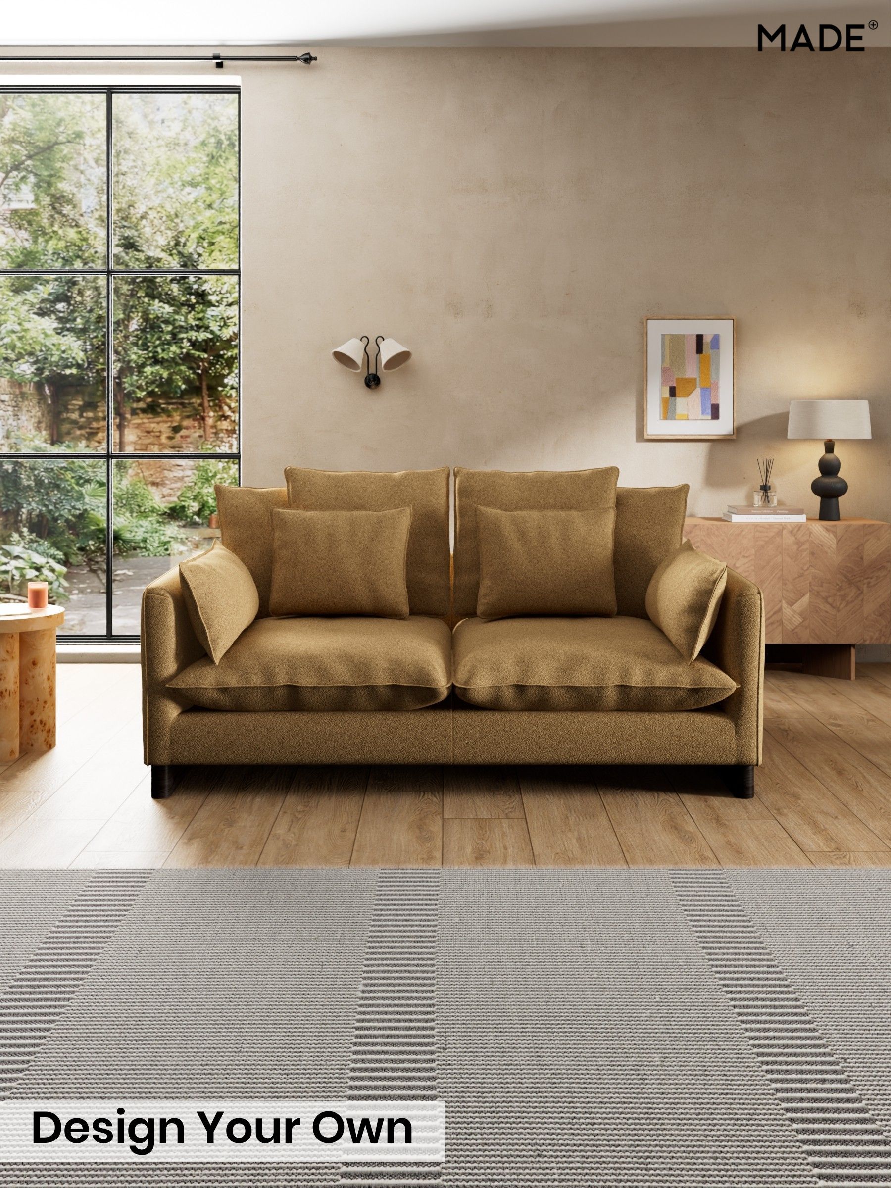 Soft Touch Boucle/Caramel Natural - Whitby Scatter Back By Made