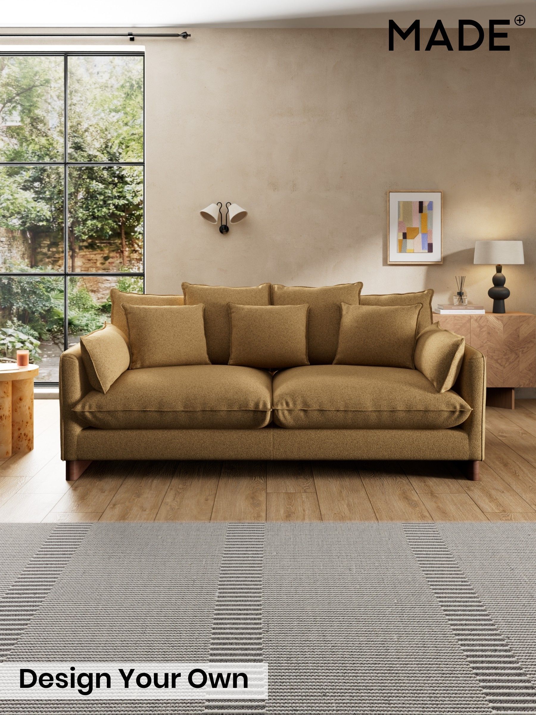 Soft Touch Boucle/Caramel Natural - Whitby Scatter Back By Made
