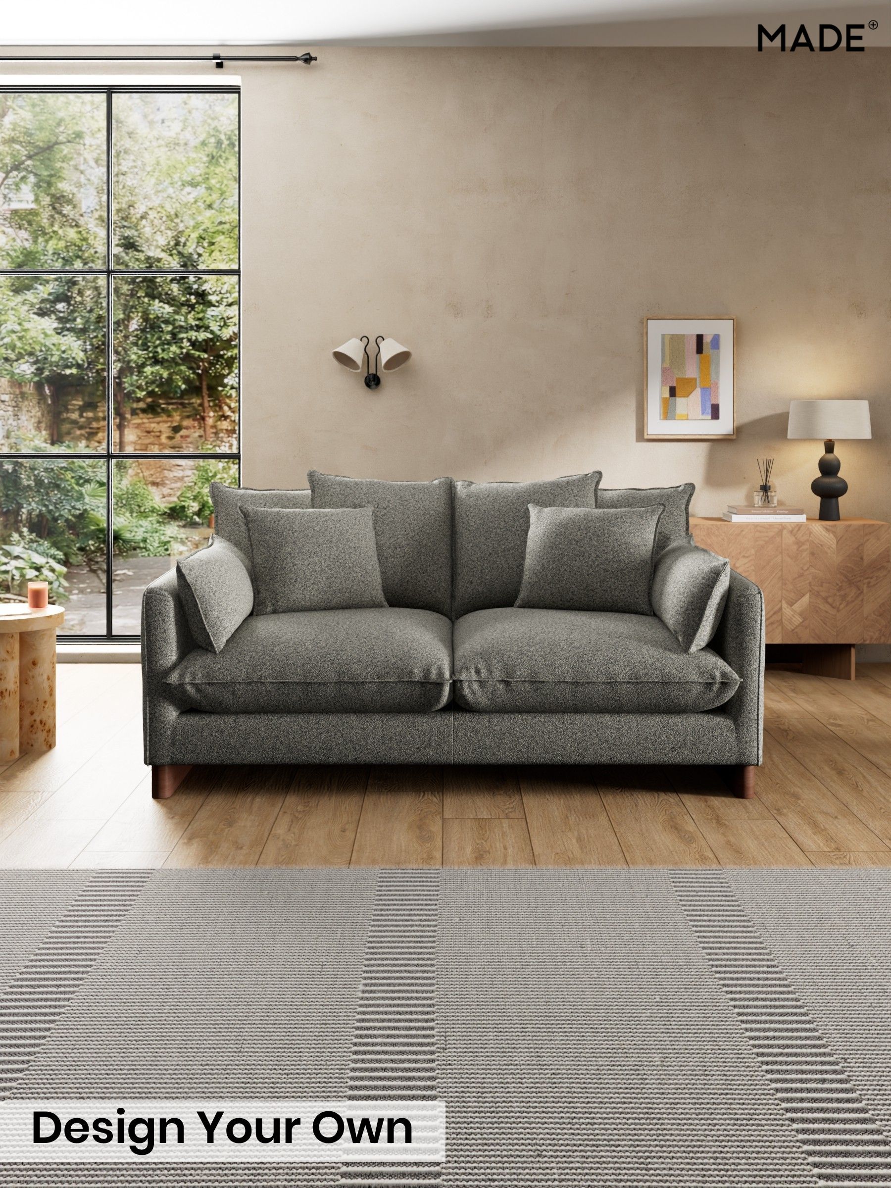 Soft Touch Boucle/Grey Marl - Whitby Scatter Back By Made