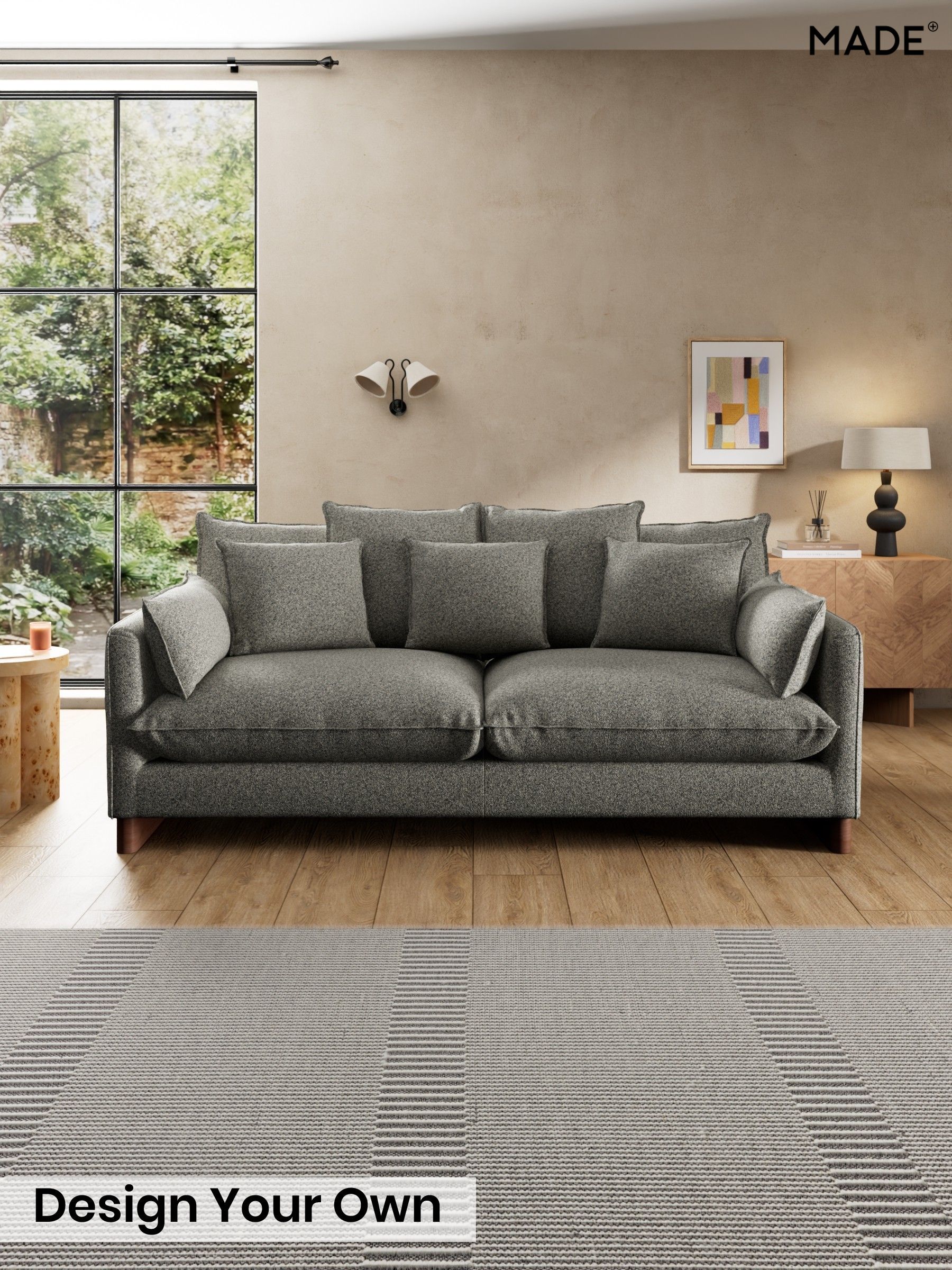 Soft Touch Boucle/Grey Marl - Whitby Scatter Back By Made