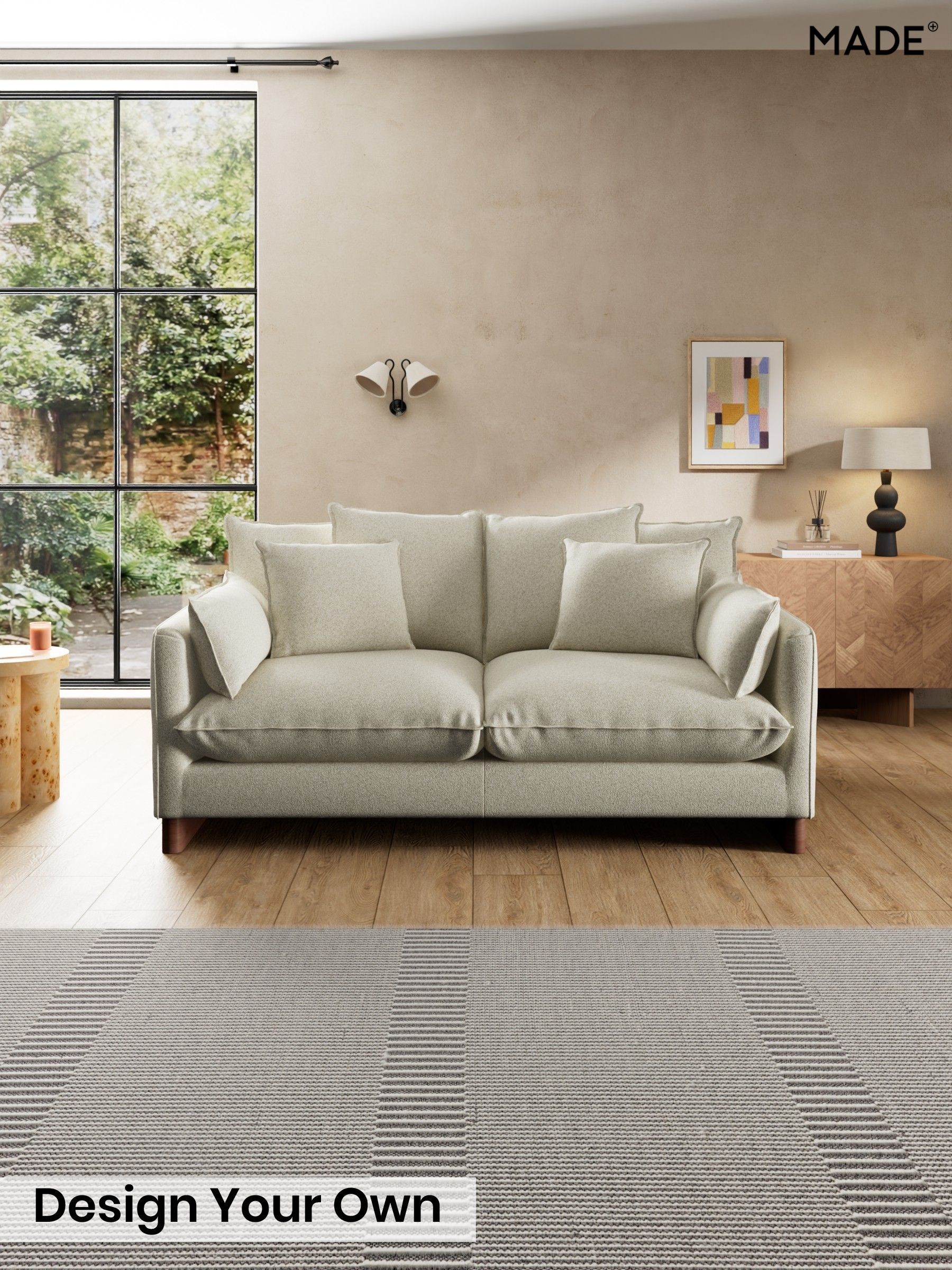 Soft Touch Boucle/Natural Linen - Whitby Scatter Back By Made
