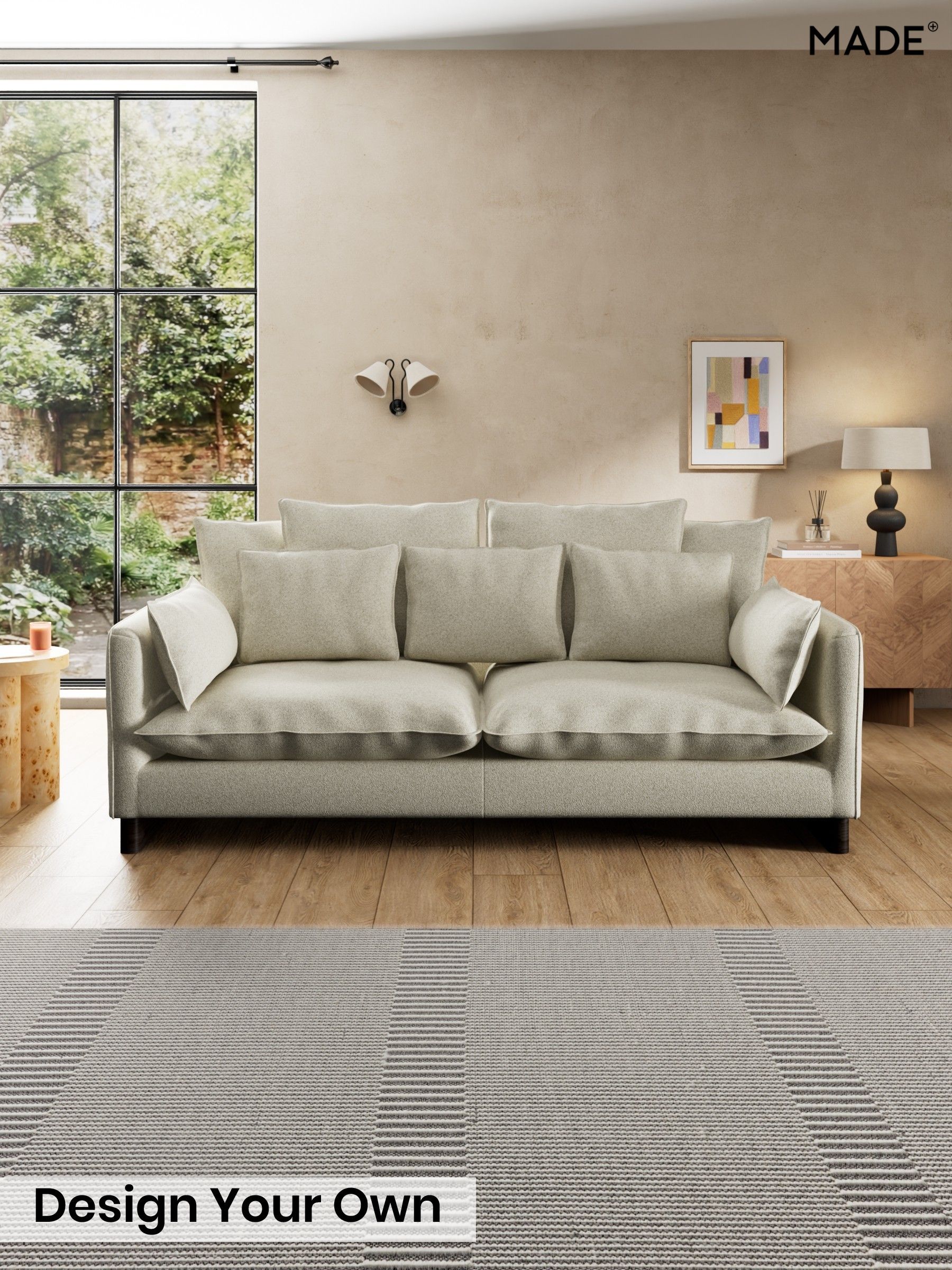 Soft Touch Boucle/Natural Linen - Whitby Scatter Back By Made