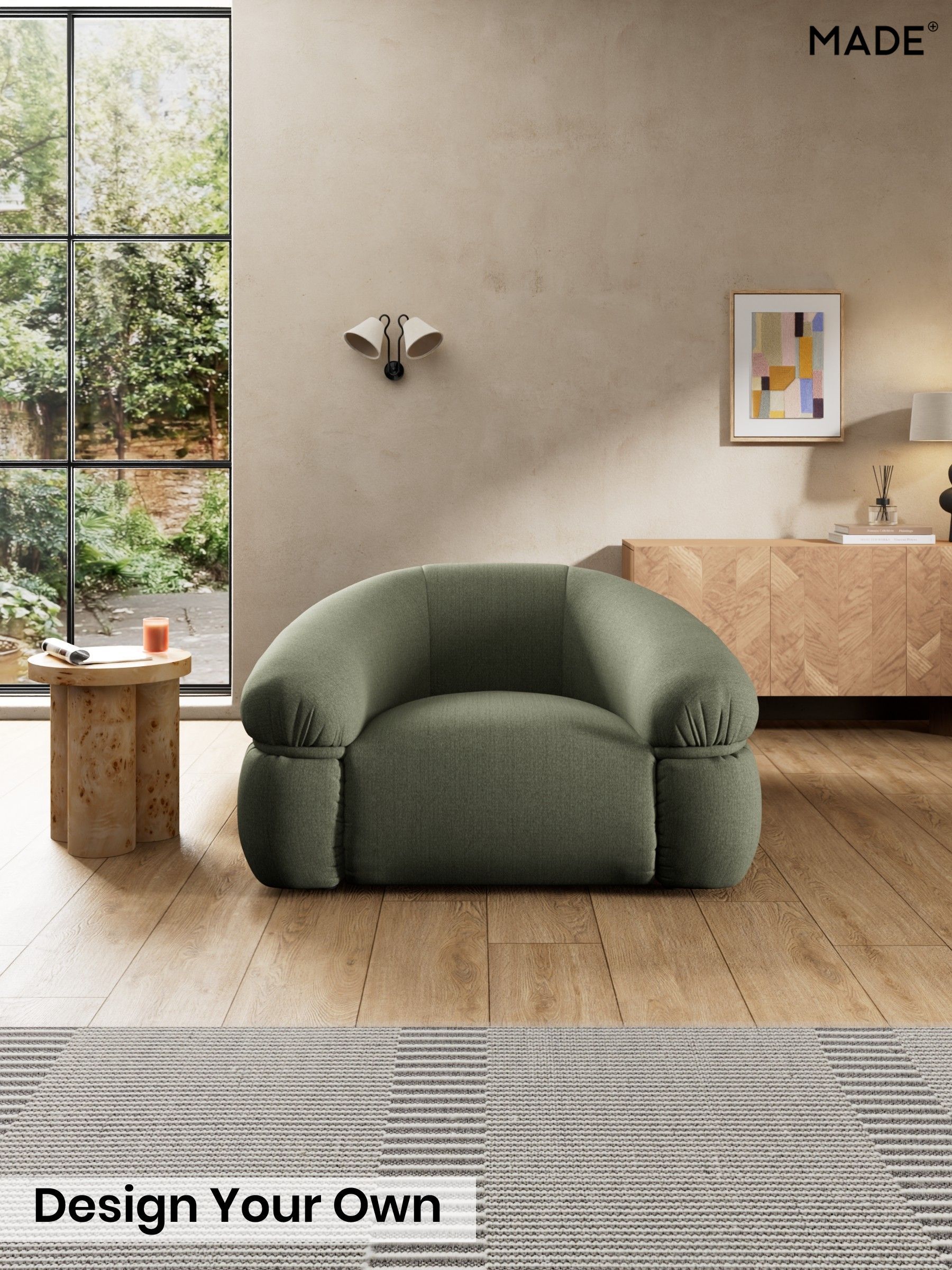 Textured Slub Weave/Soft Olive Green - Soma By Made