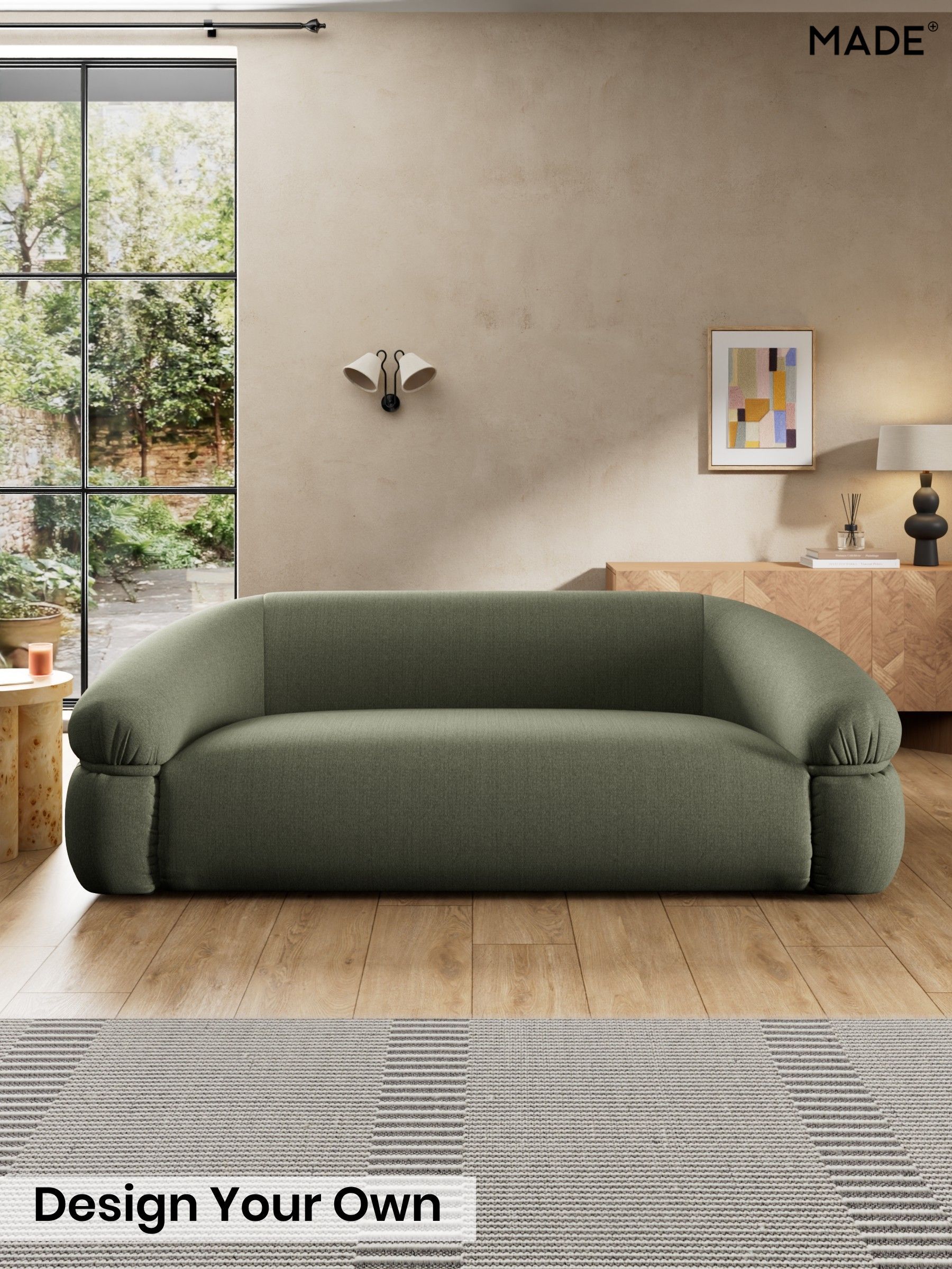 Textured Slub Weave/Soft Olive Green - Soma By Made