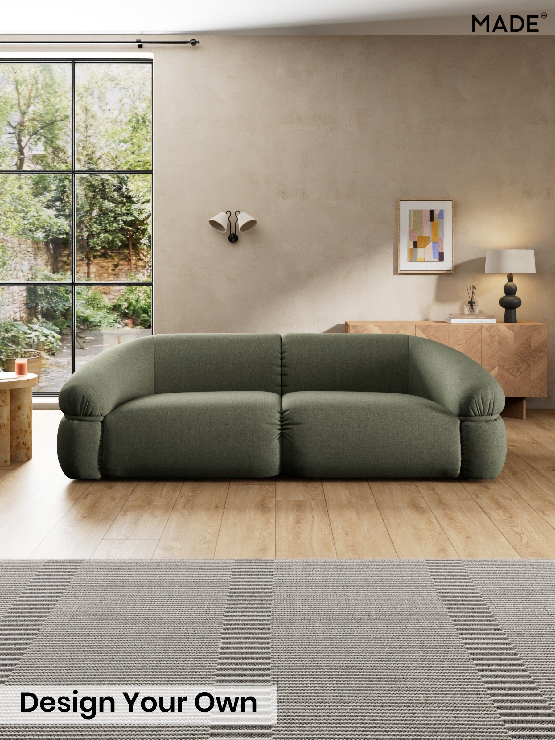 Textured Slub Weave/Soft Olive Green - Soma By Made