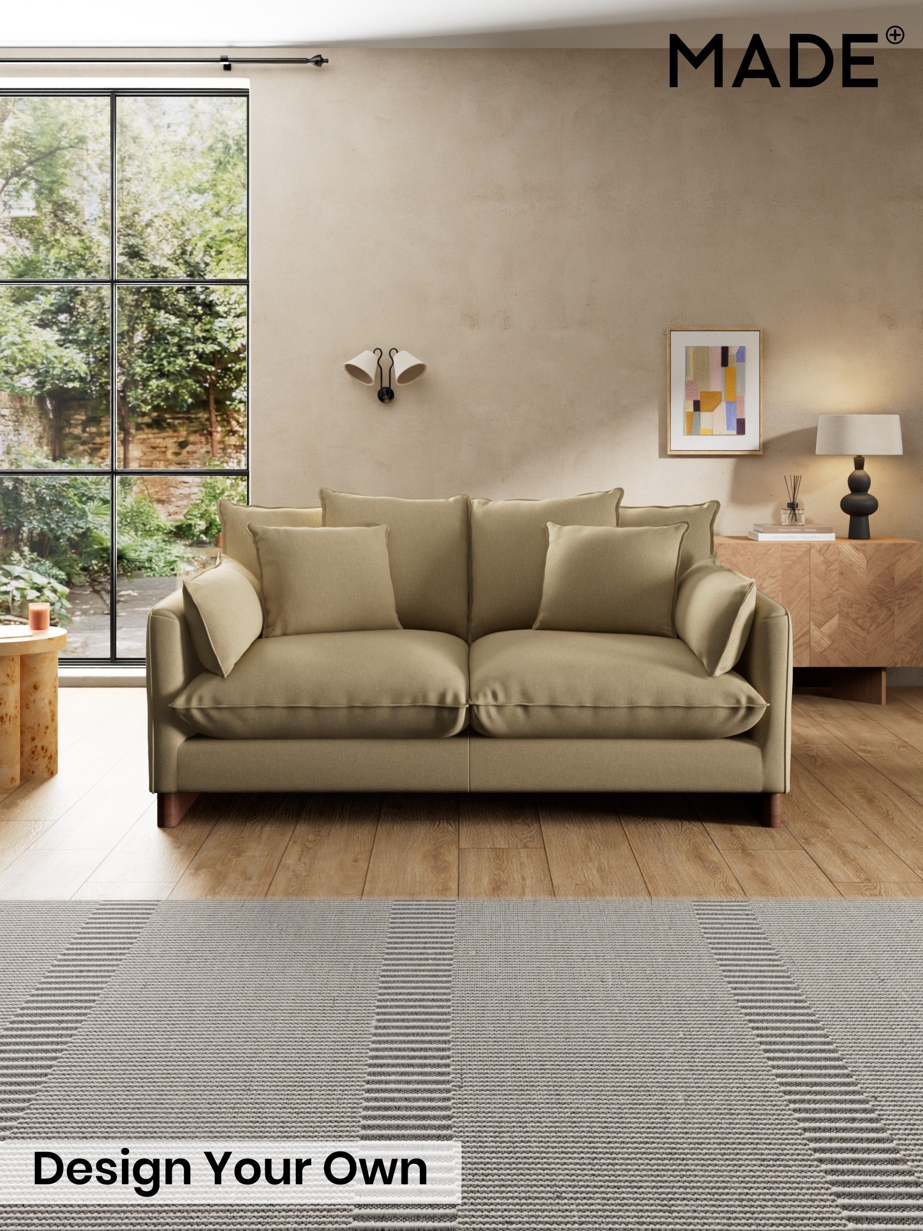Textured Slub Weave/Caramel Natural - Whitby Scatter Back By Made