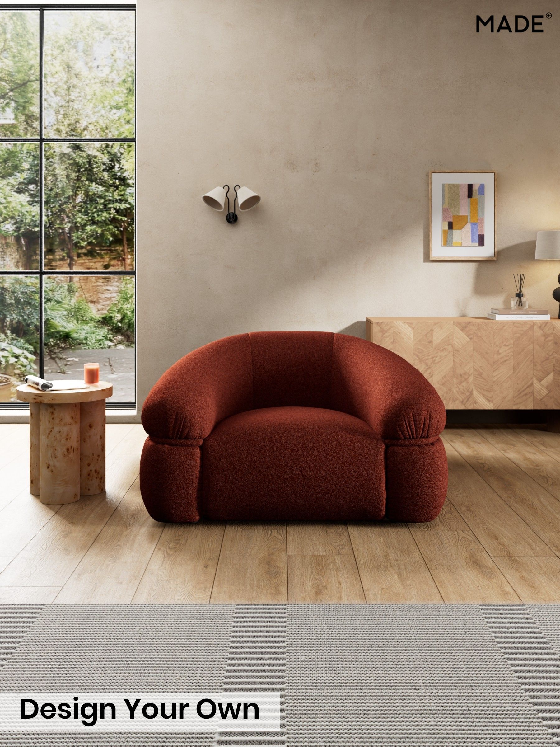 Soft Touch Boucle/Rust Orange - Soma By Made