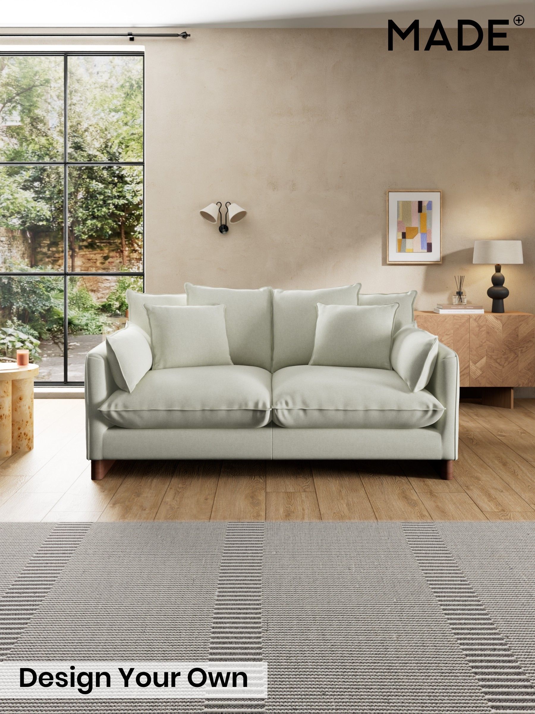 Textured Slub Weave/Light Natural - Whitby Scatter Back By Made