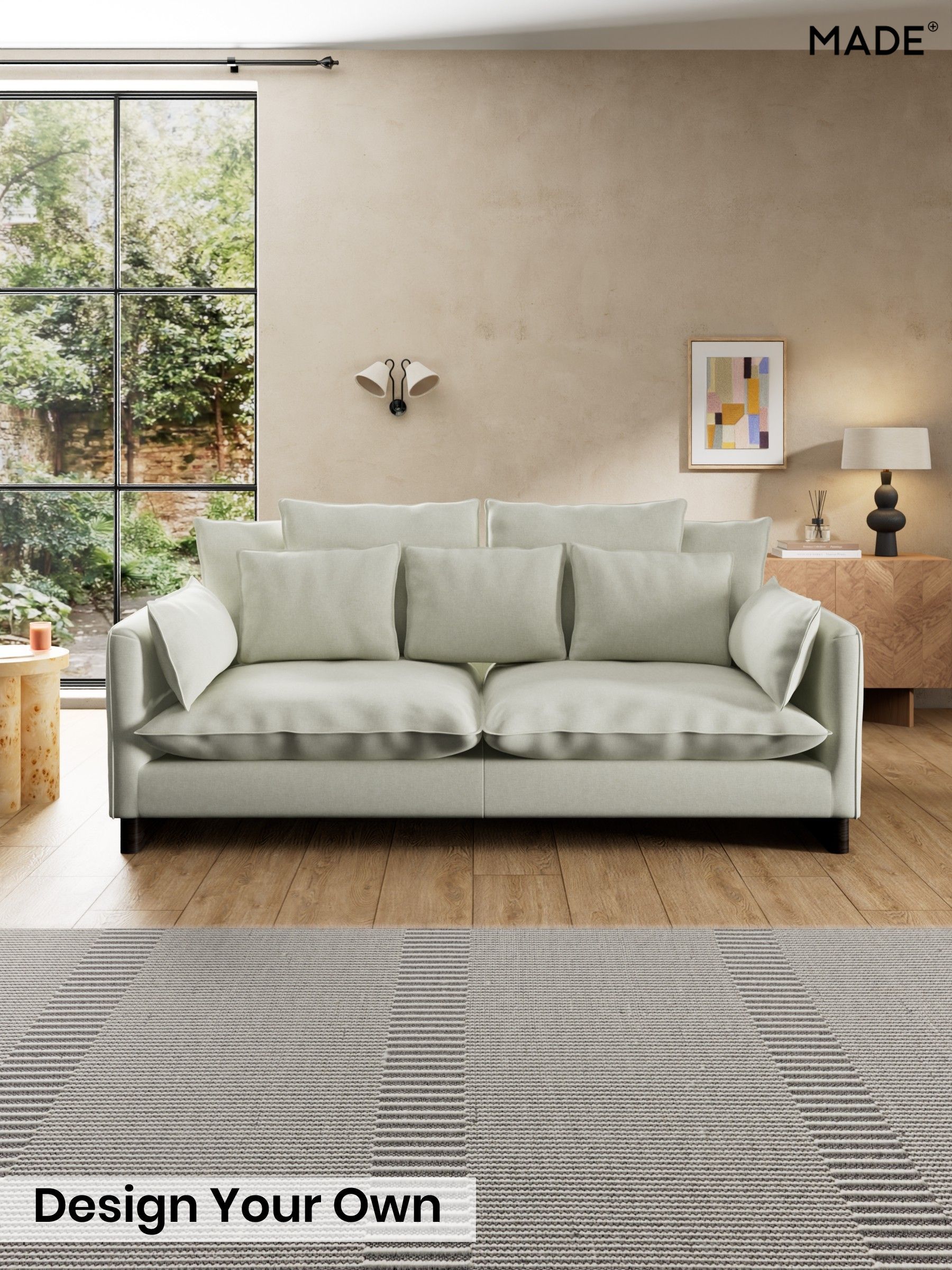 Textured Slub Weave/Light Natural - Whitby Scatter Back By Made