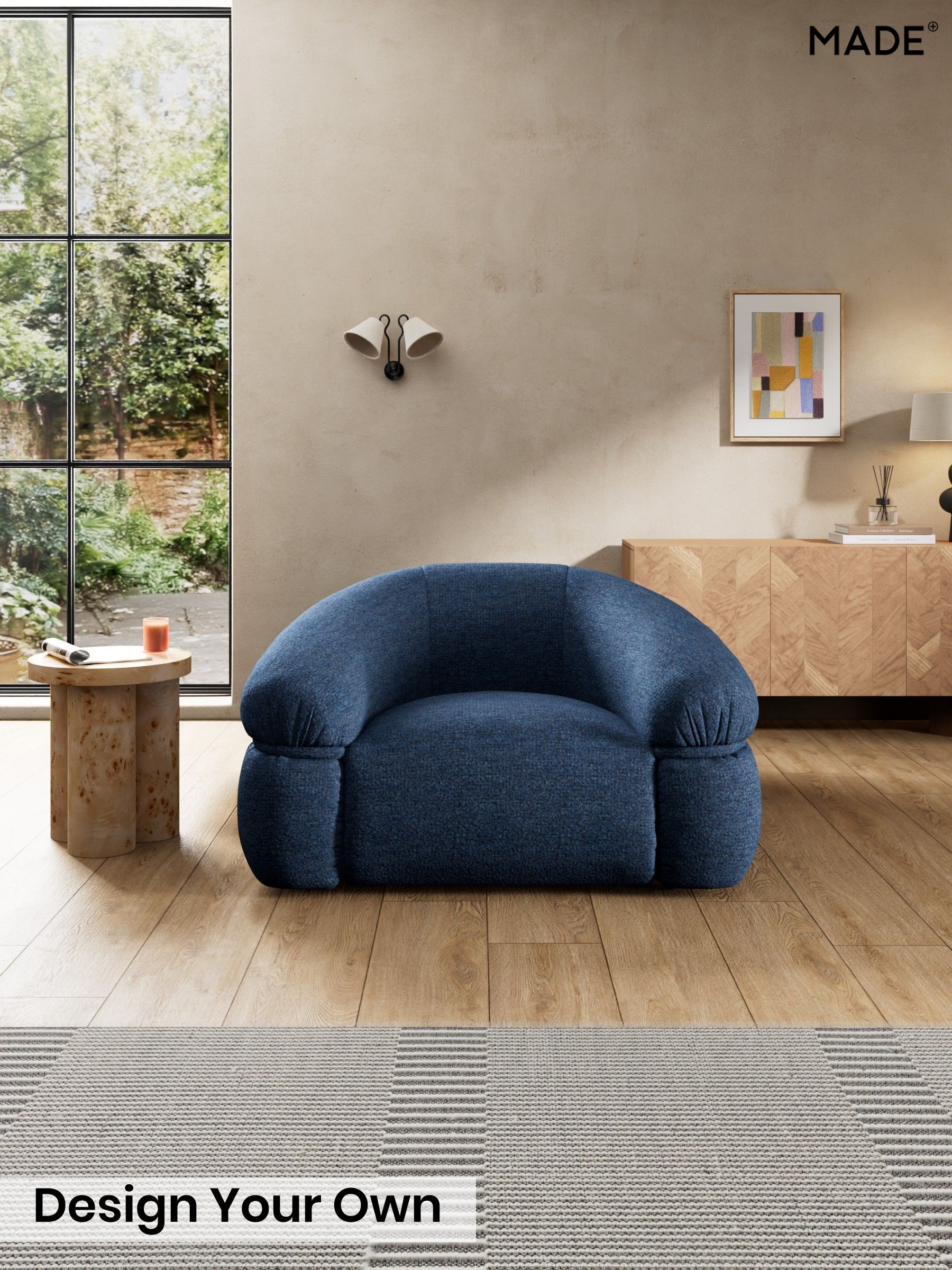 Tonal Boucle/Marl Navy Blue - Soma By Made