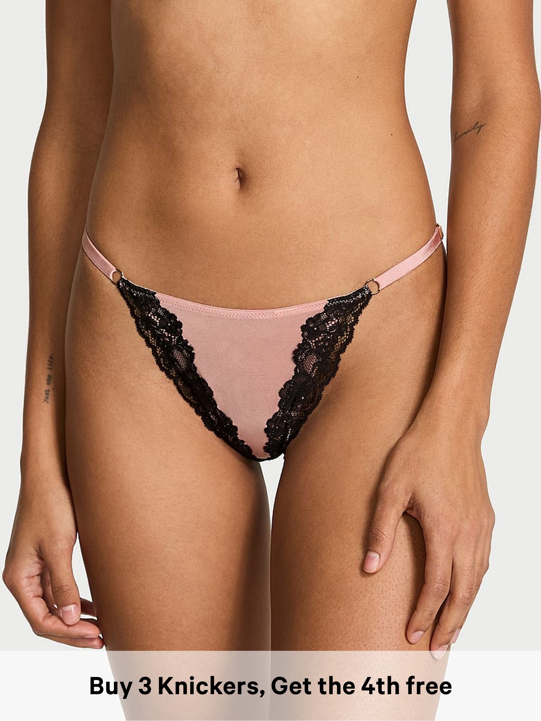 Royal Pink G-String Lace Trim Knickers (W97425) | £16