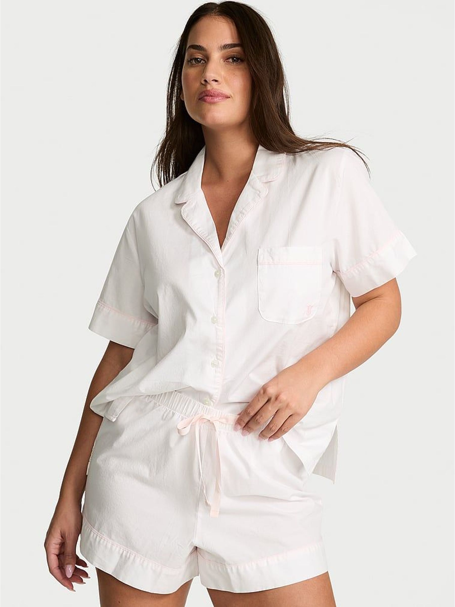 White with Ditsy Bows Cotton Short Pyjama Set (W98060) | £50