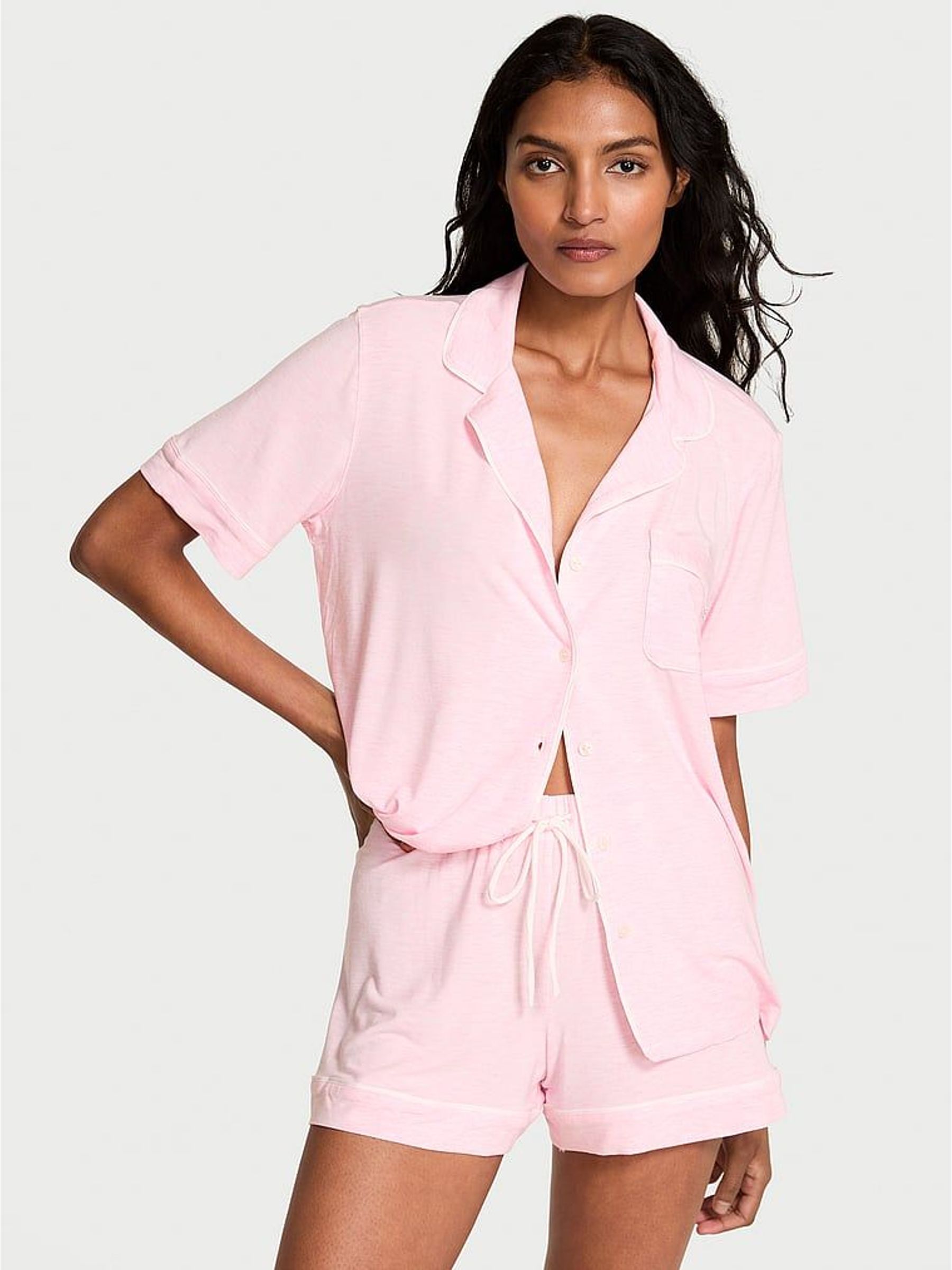 Heather Pink Petal Modal Short Pyjamas Set (W99072) | £60