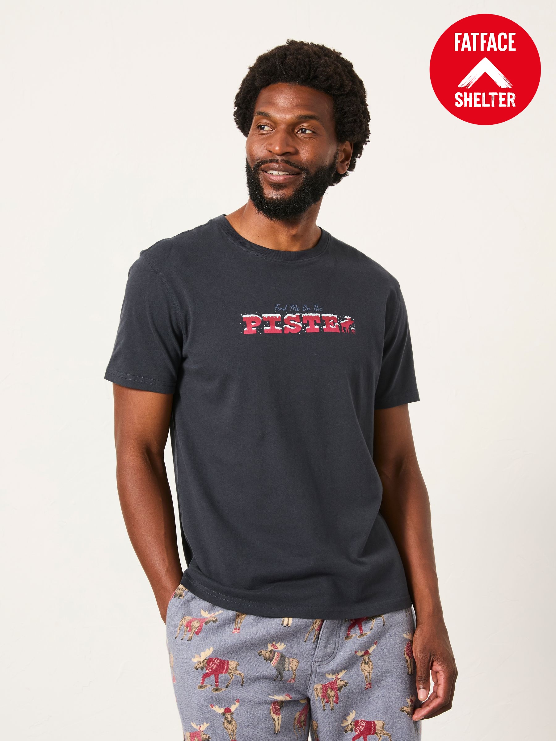 Navy Shelter Piste Graphic T-Shirt (W99770) | £28