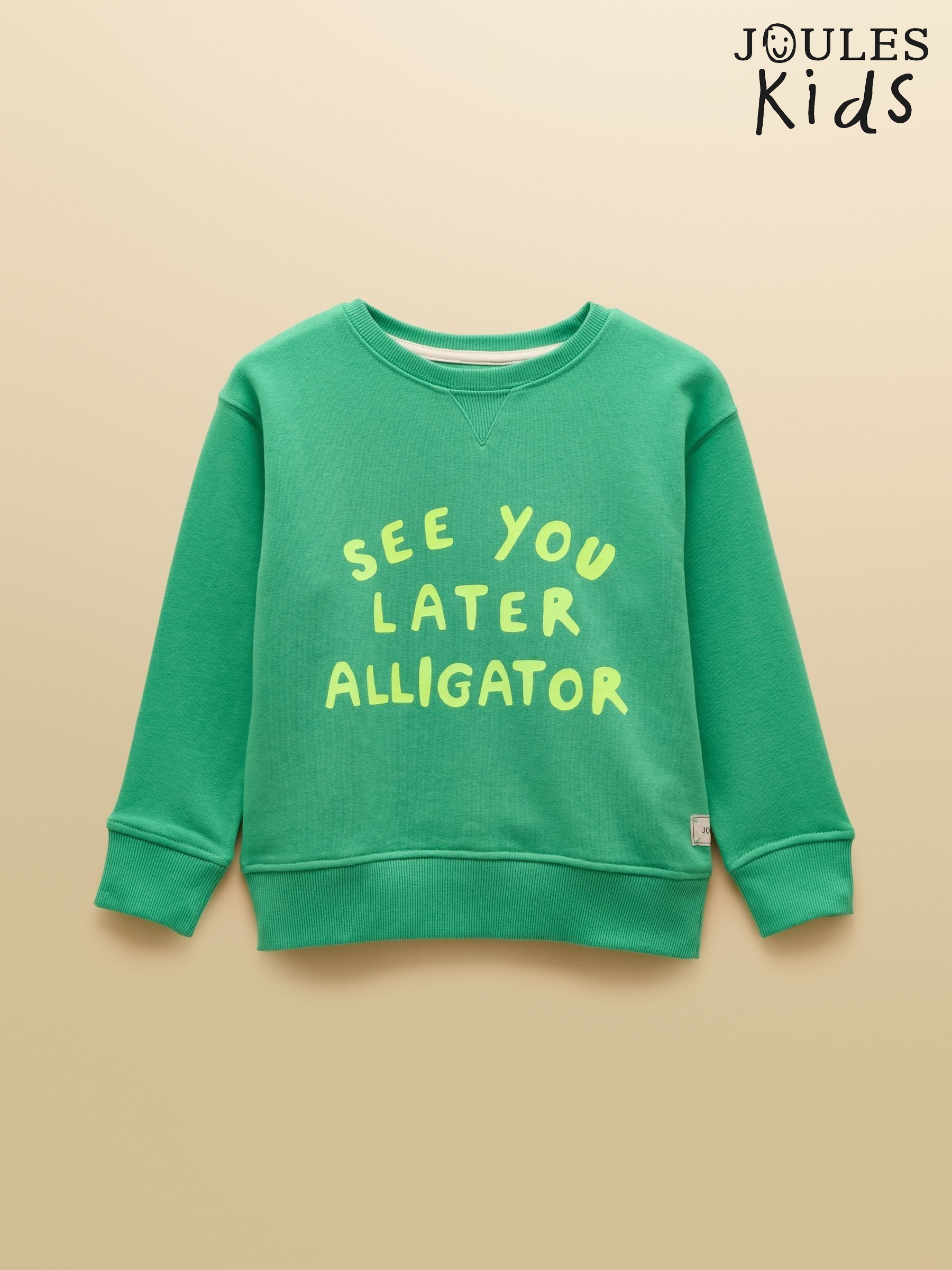 Kids' Sundaze Bright Green Slogan Crew Neck Sweatshirt (Y00221) | £16 - £18