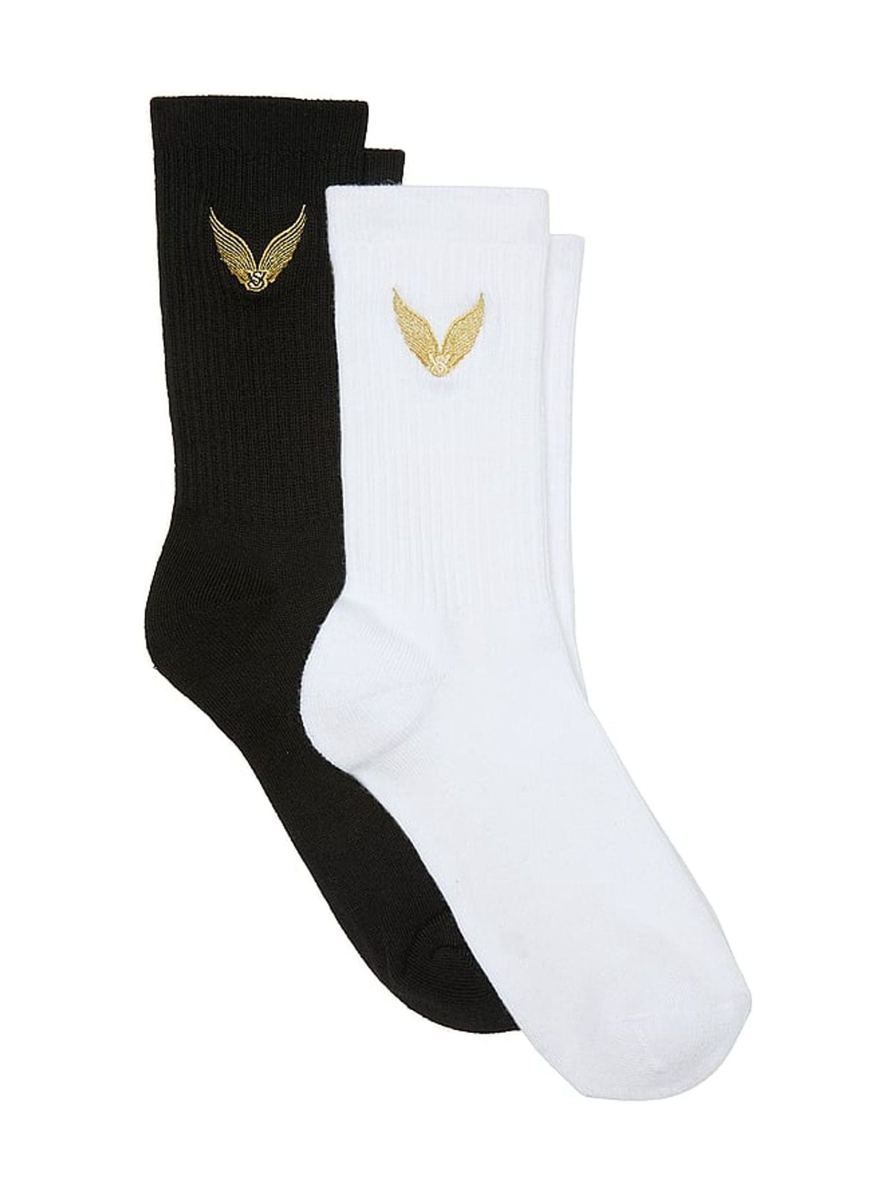 Black and White Fashion Show Crew Socks 2 Pack (Y00939) | £26