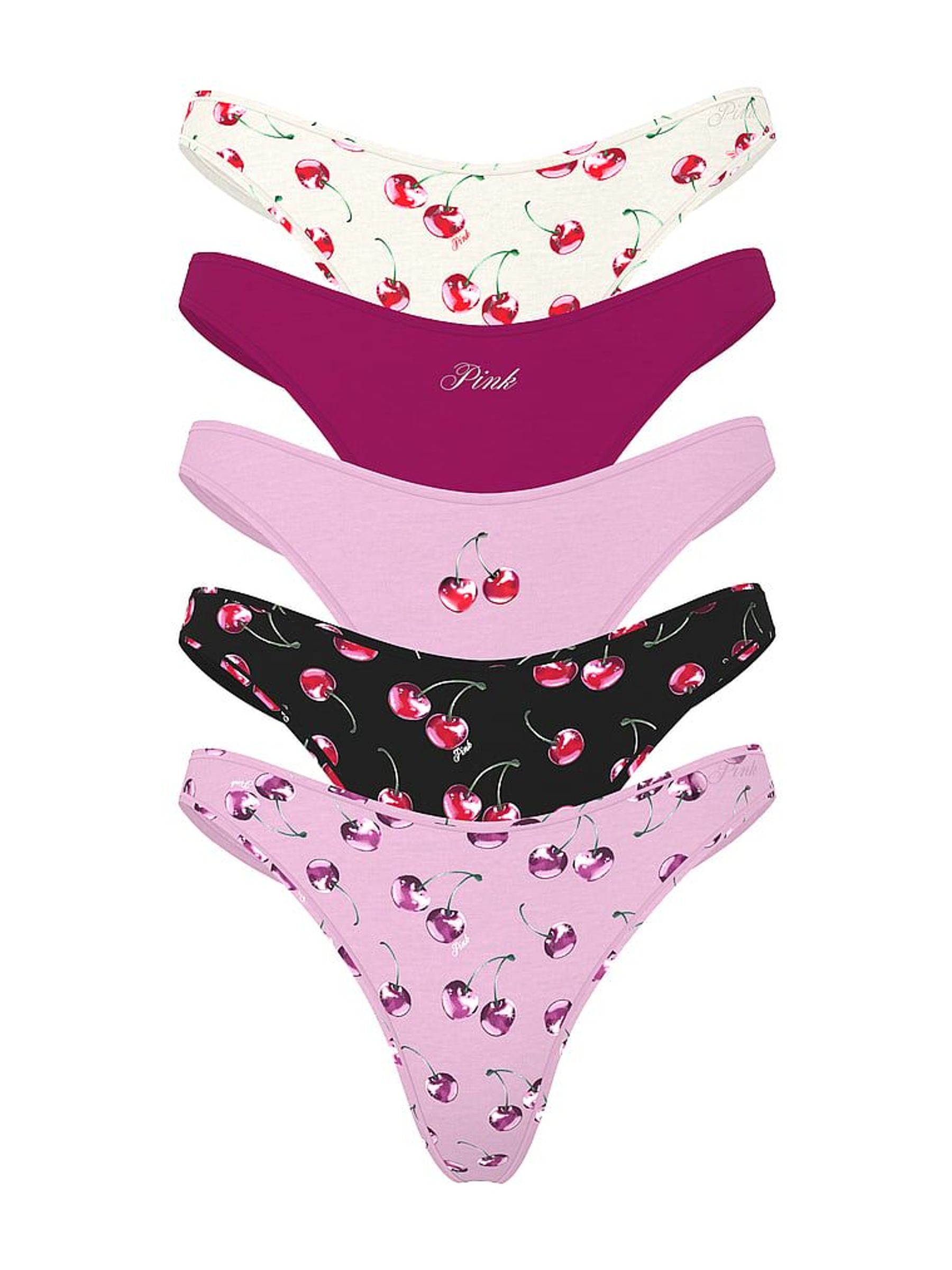BlackPinkWhite Thong 5 Pack Knickers (Y01546) | £26