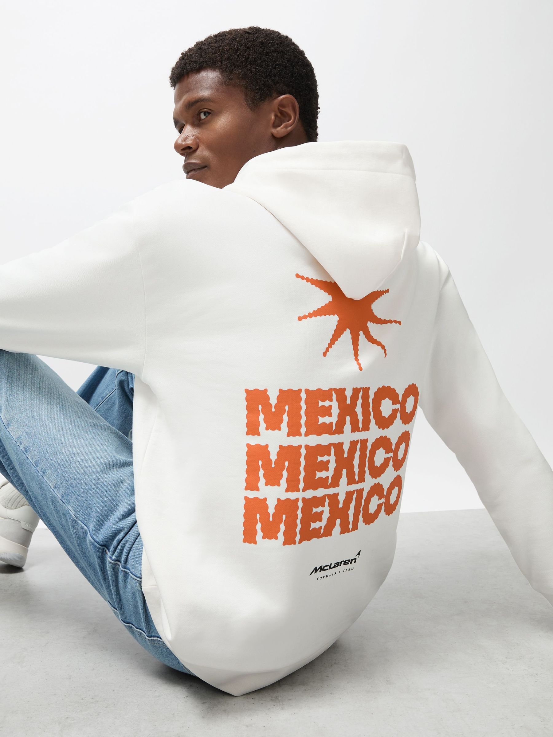 McLaren F1 Team Mexico City Hoodie Unisex Fit in White (Y04680) | £148
