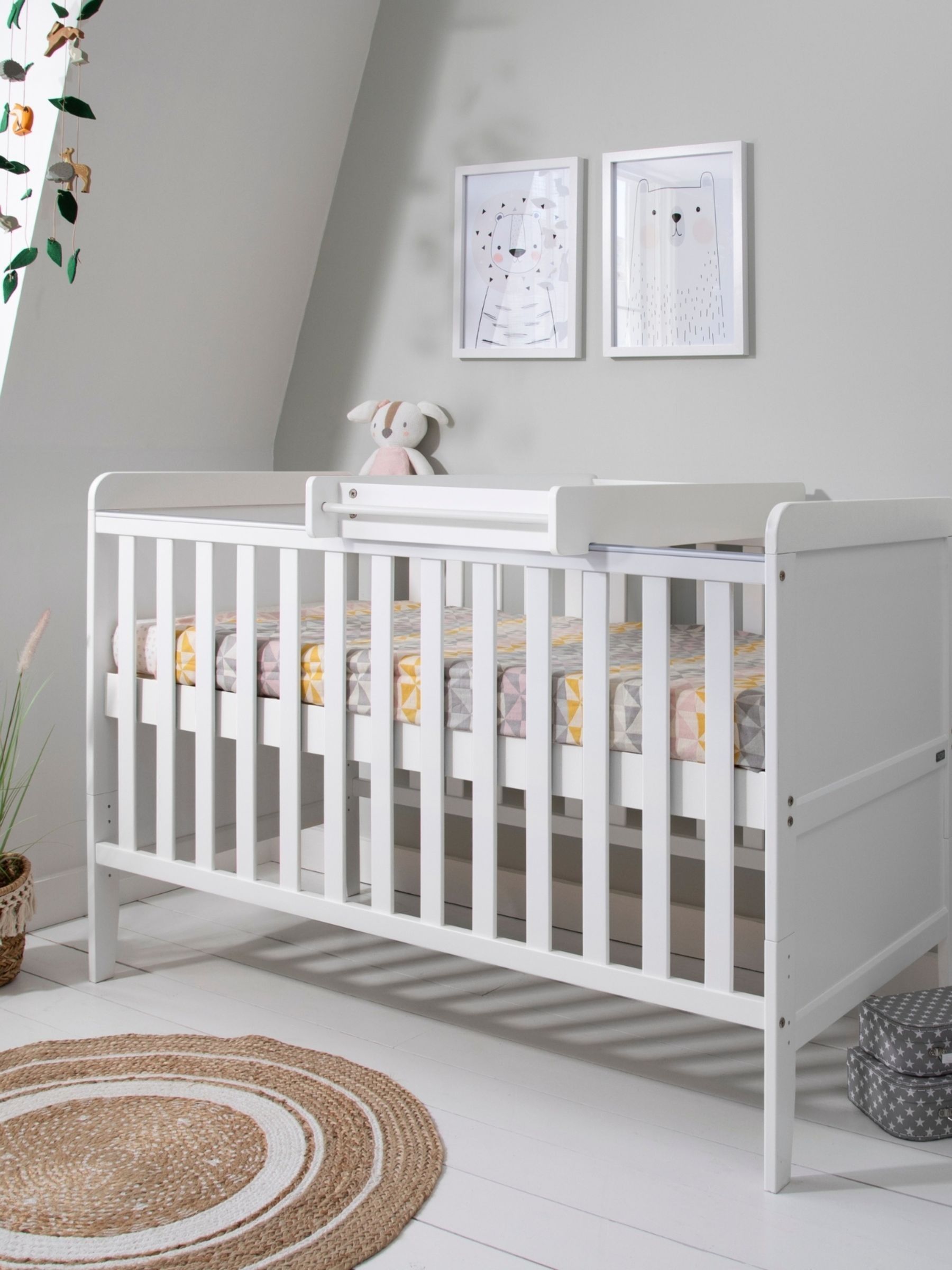 White Rio Cot Bed with Cot Top Changer & Mattress (Y07277) | £259