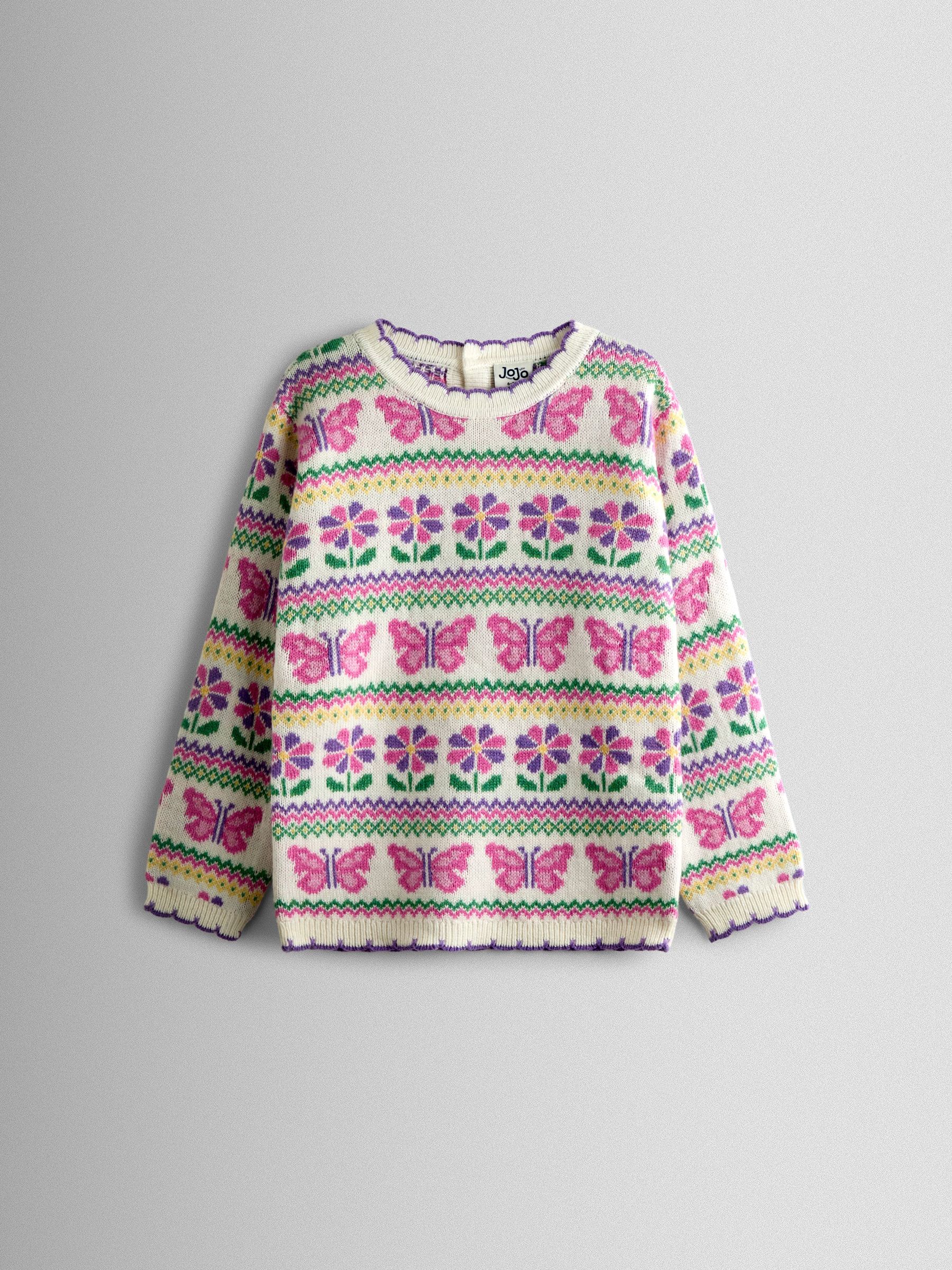Purple Fairisle Scallop Edge Jumper (Y07381) | £28 - £29