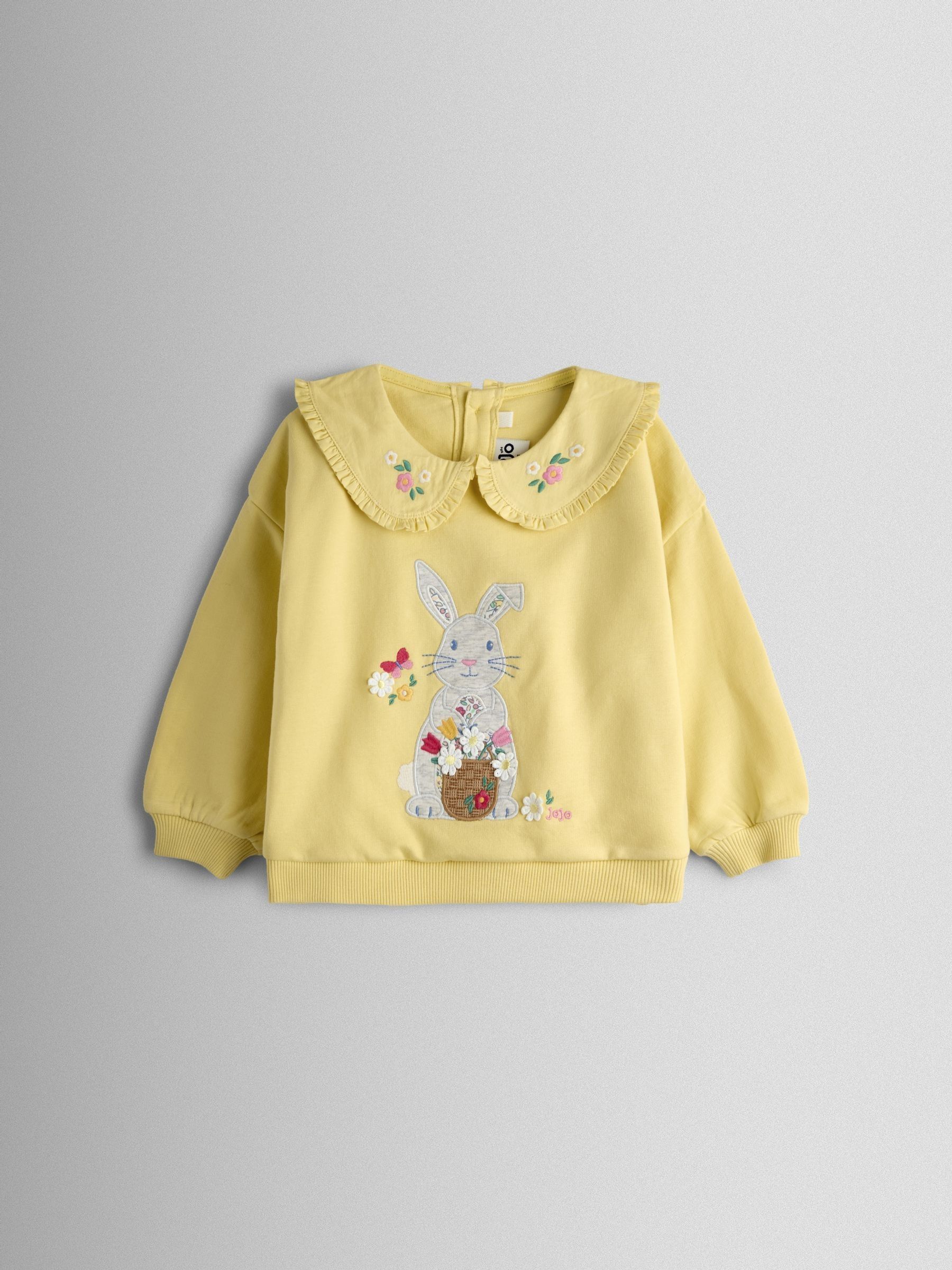 Light Yellow Bunny Appliqué Tulle Sweatshirt (Y09479) | £25 - £28