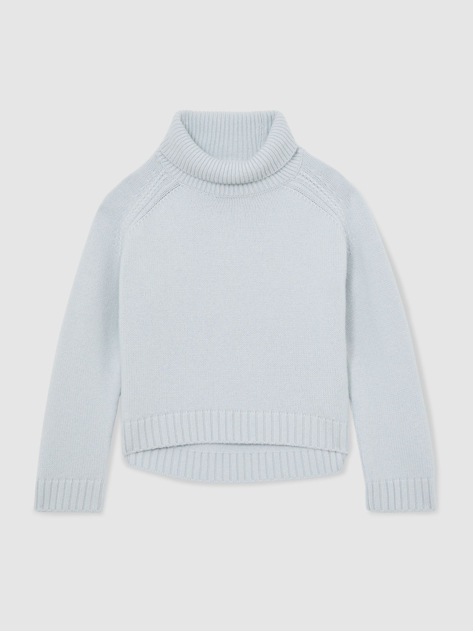 13-14 yrs Wool-Cashmere Roll-Neck Jumper in Pale Blue (Y09748) | £53