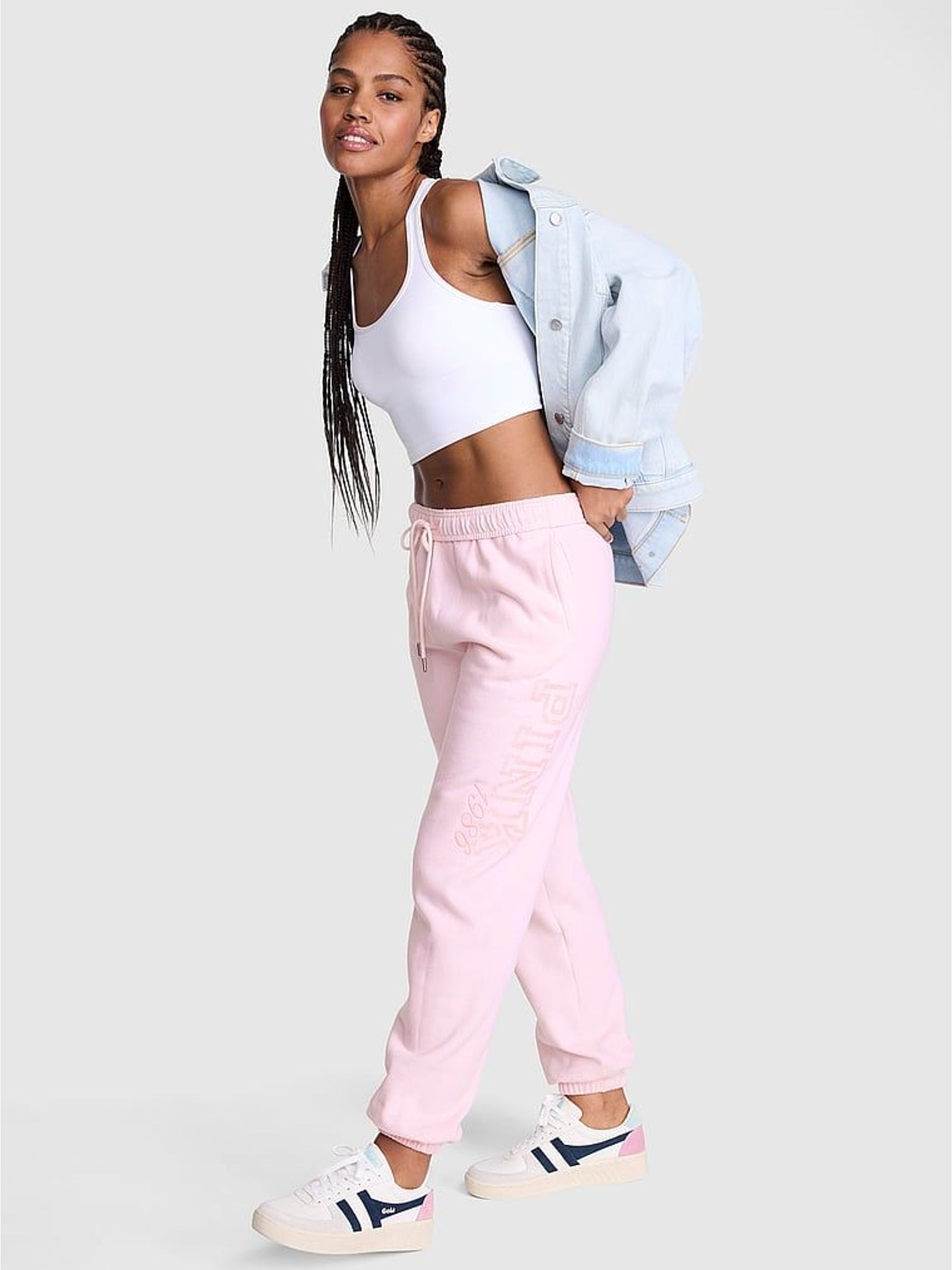 Pink Tulip Logo Fleece Joggers (Y11071) | £50