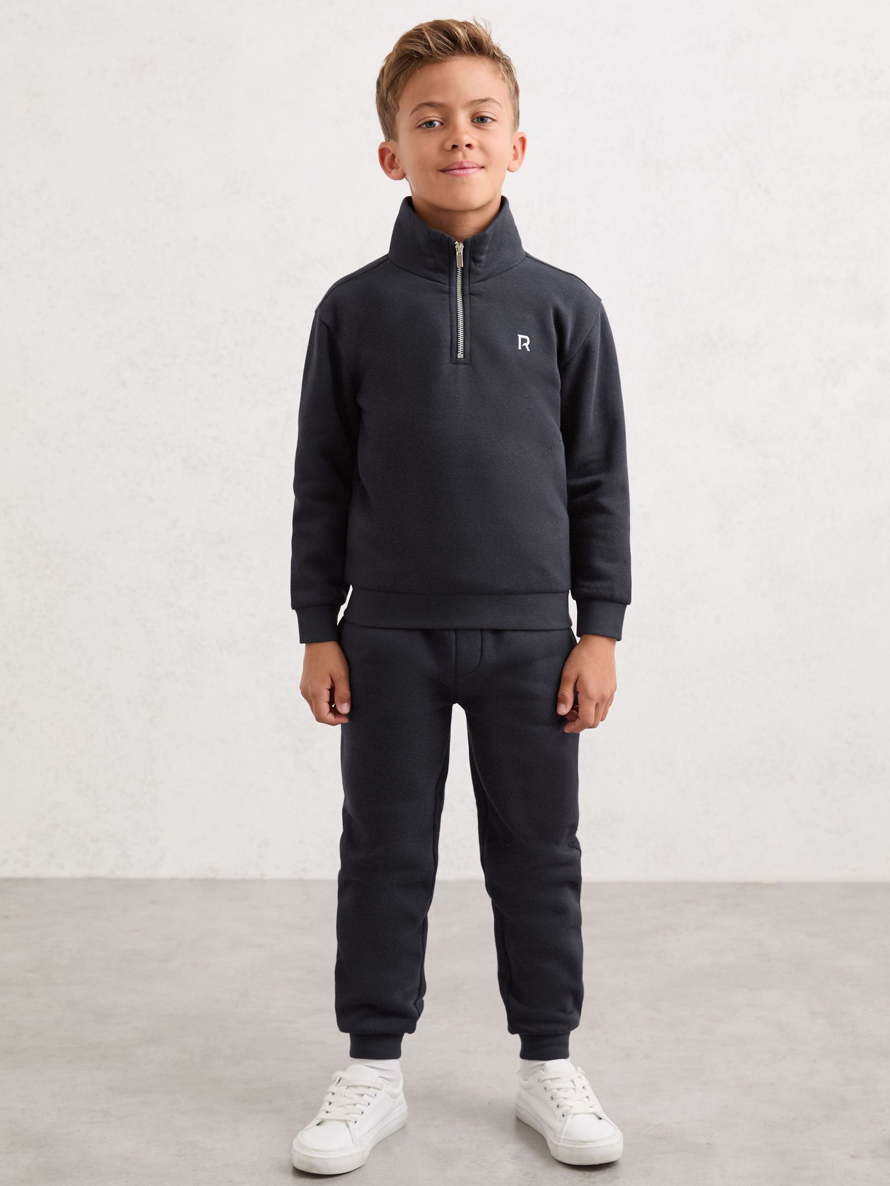 3-9 yrs Half-Zip Logo Tracksuit Set in Navy (Y11083) | £35