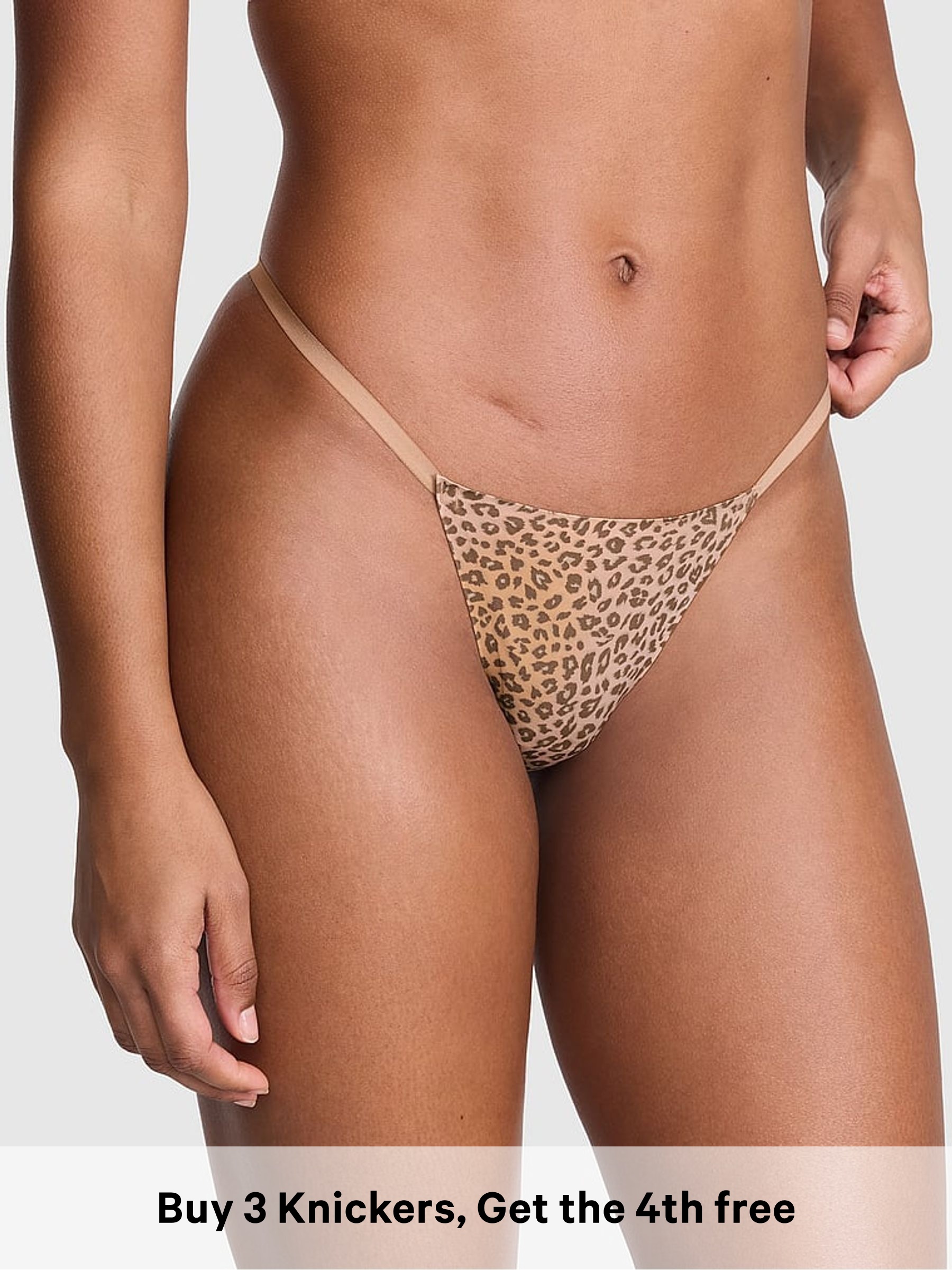 Leopard Brown G-String No Show Knickers (Y11962) | £10